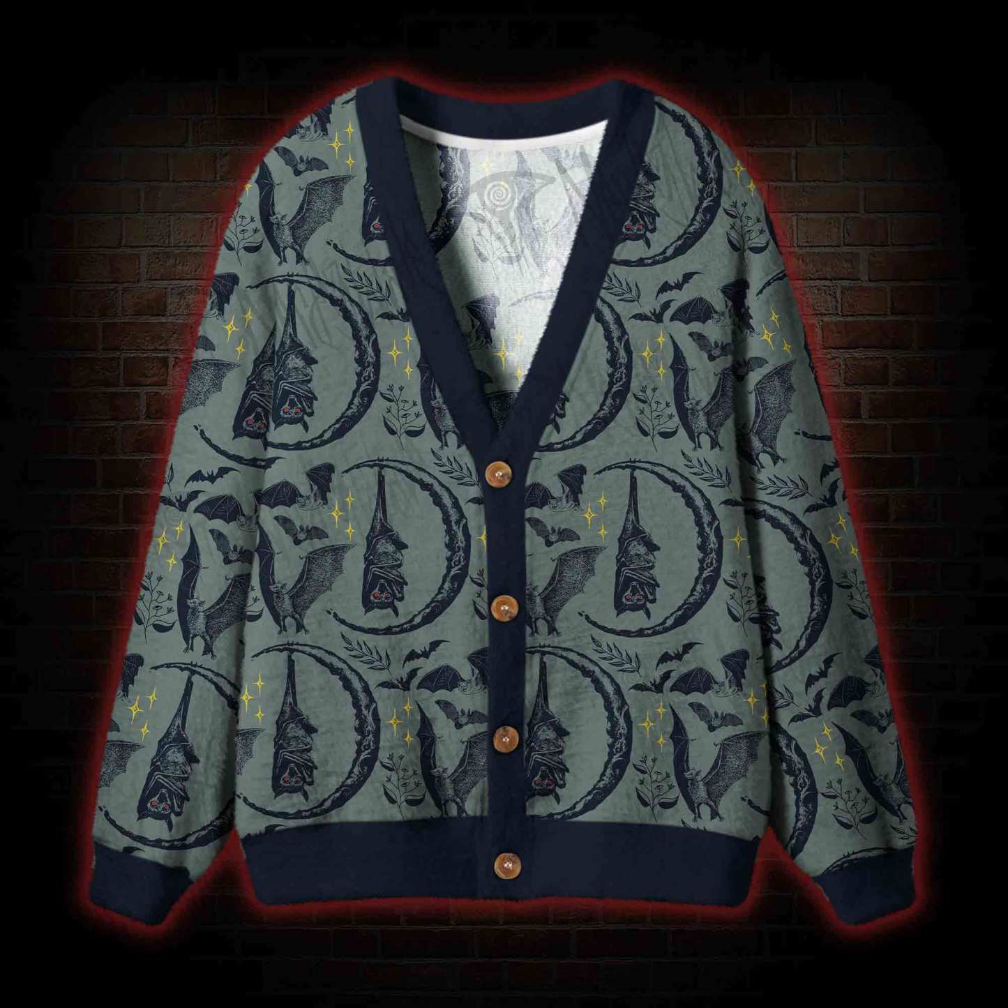 Hanging Bat Cardigan Sweater