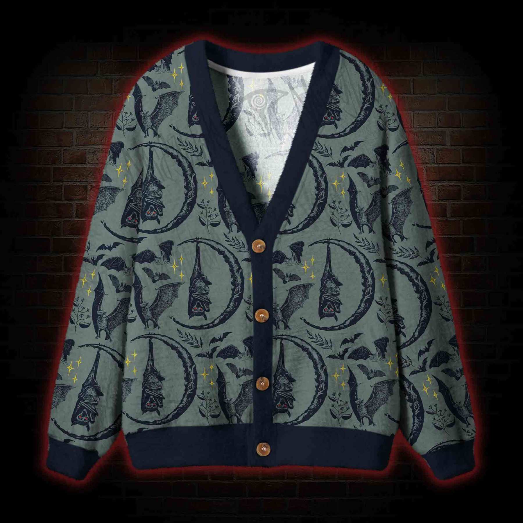 Hanging Bat Cardigan Sweater