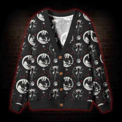 Creepy Mothman Cardigan Sweater