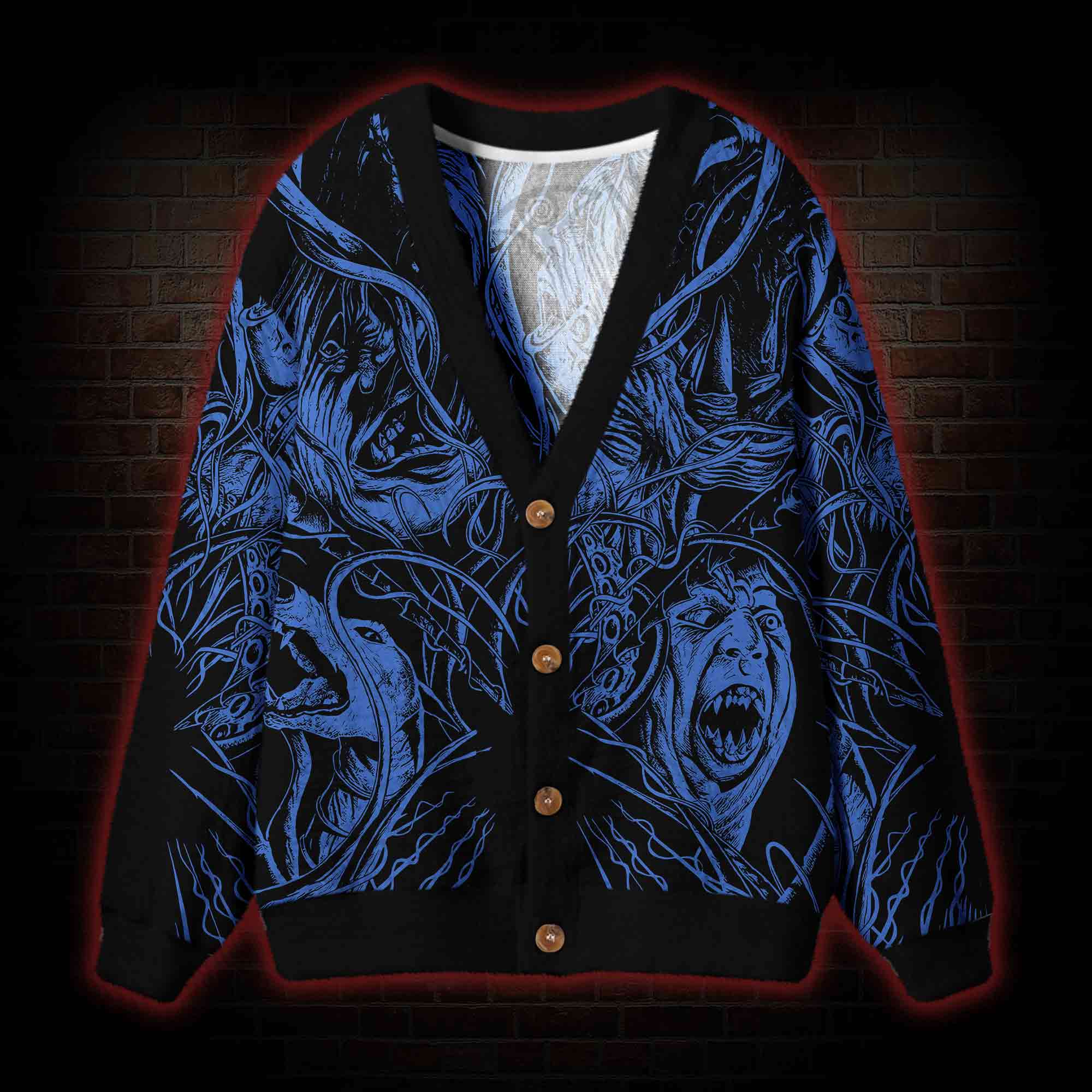 The Thing Horror Cardigan Sweater