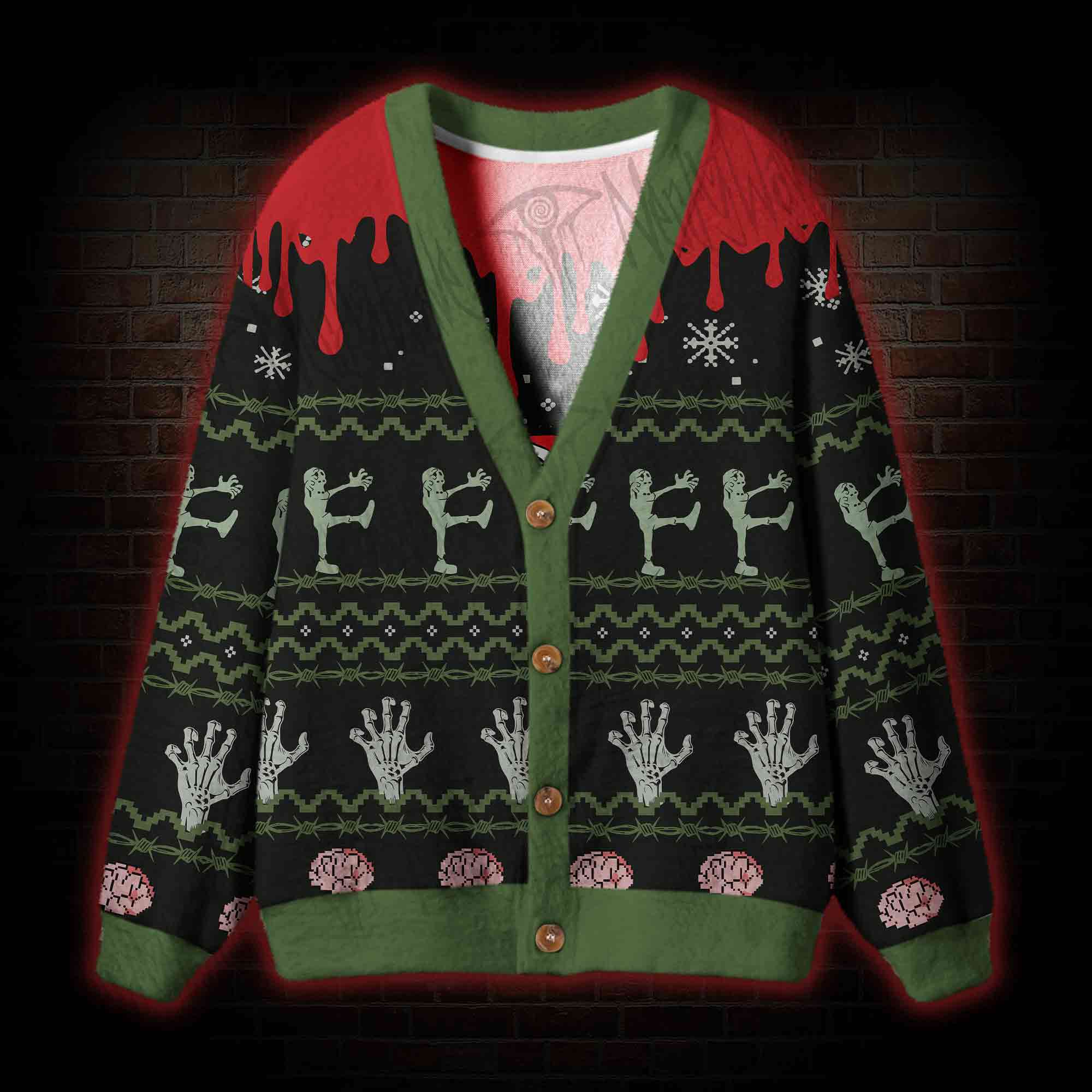 Zombie Santa Cardigan Sweater