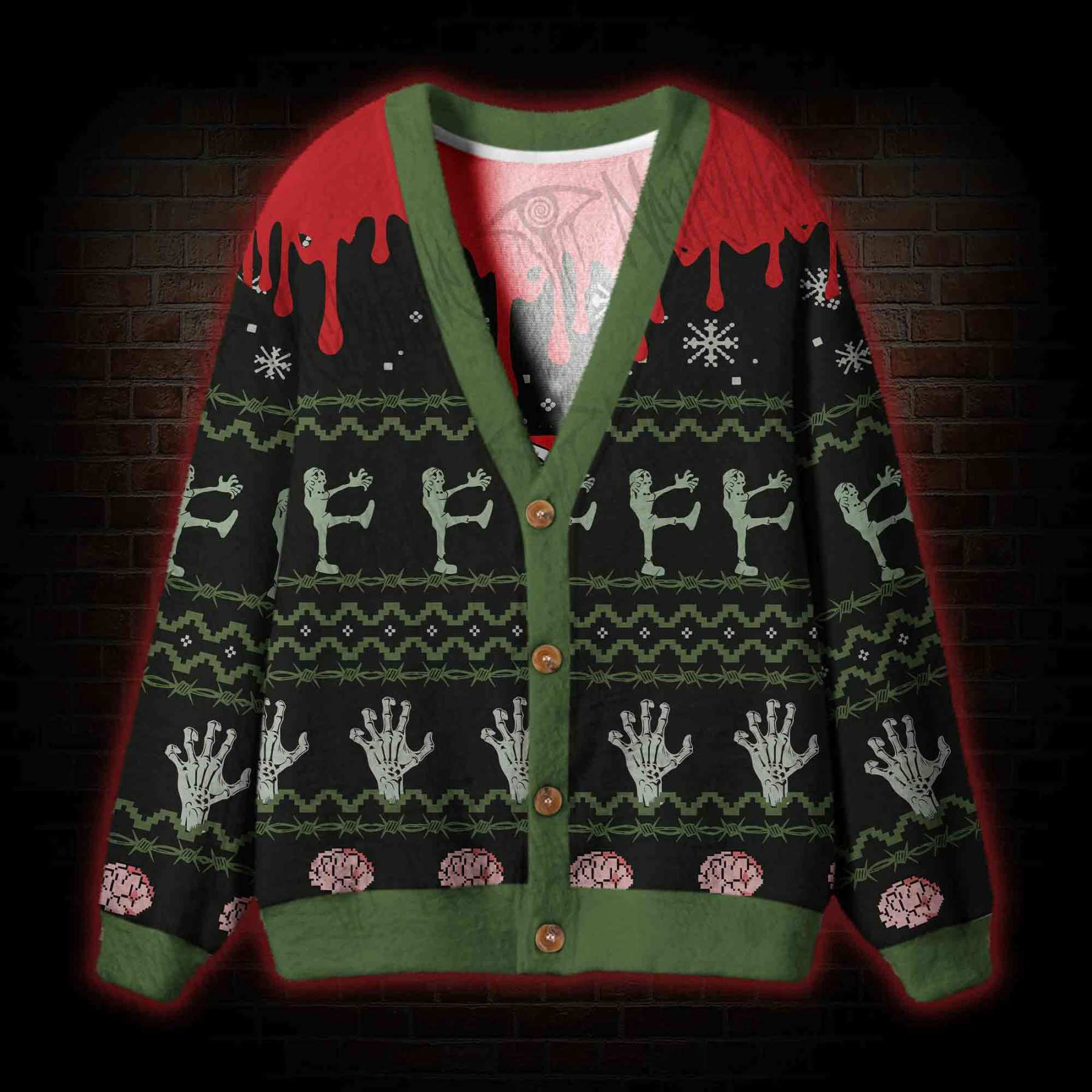 Zombie Santa Cardigan Sweater