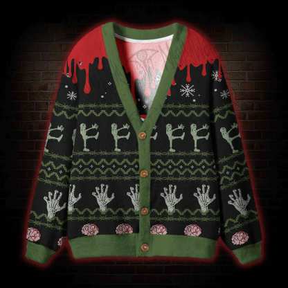 Zombie Santa Cardigan Sweater