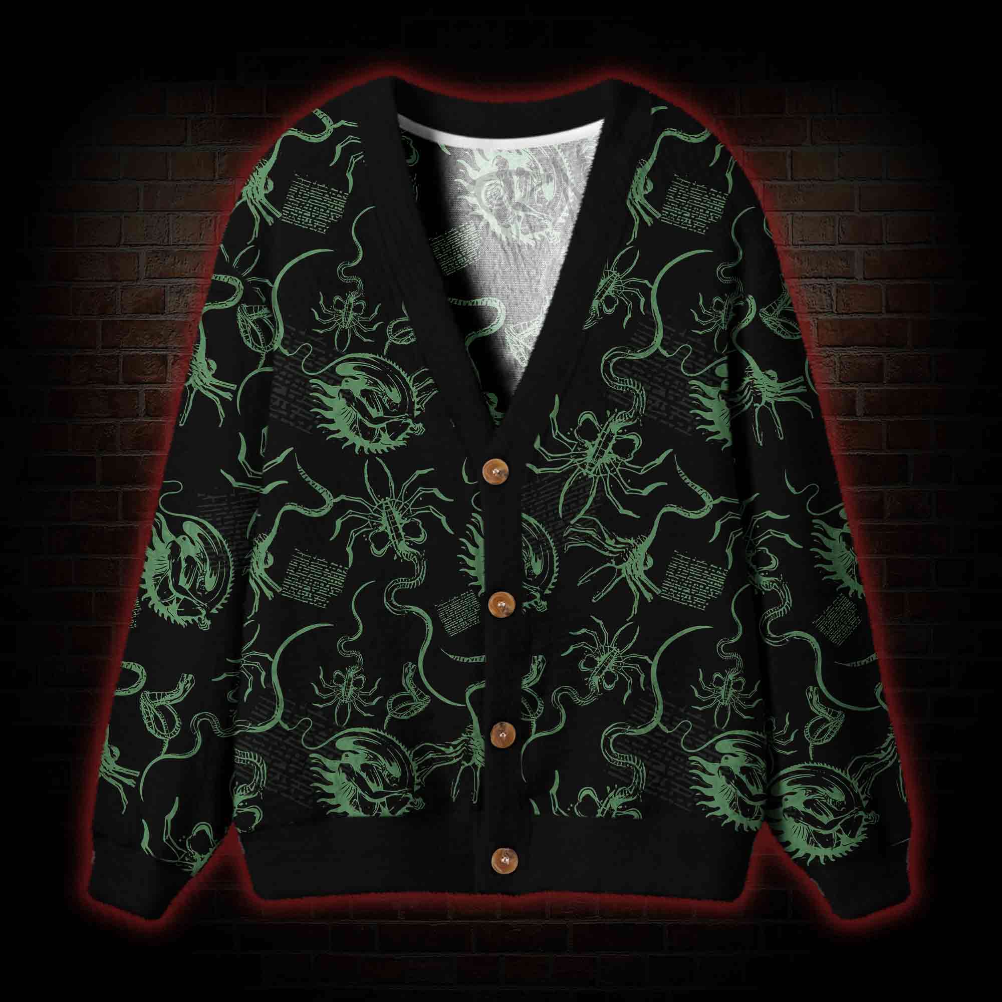 Alien Delivery Guy Cardigan Sweater