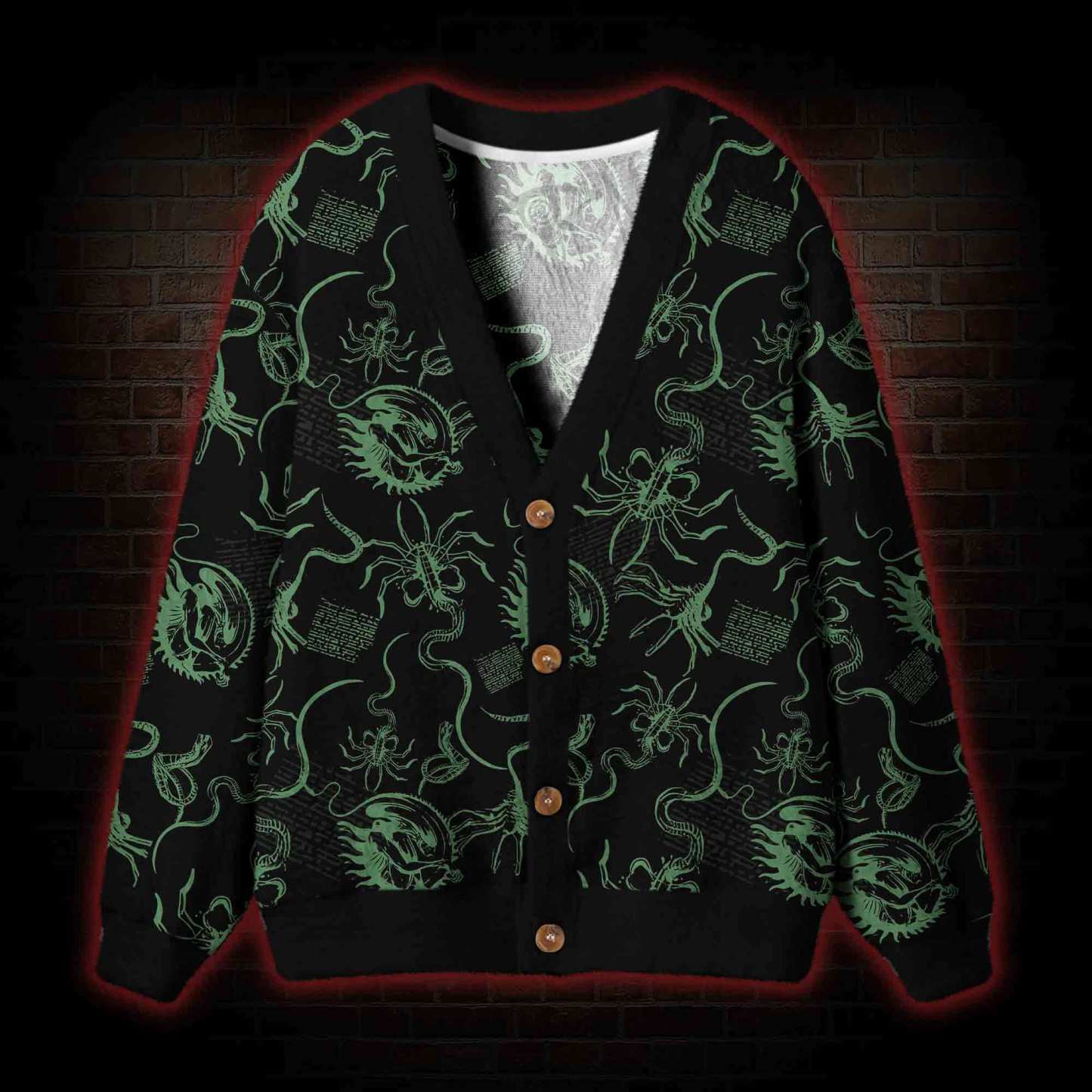 Alien Delivery Guy Cardigan Sweater