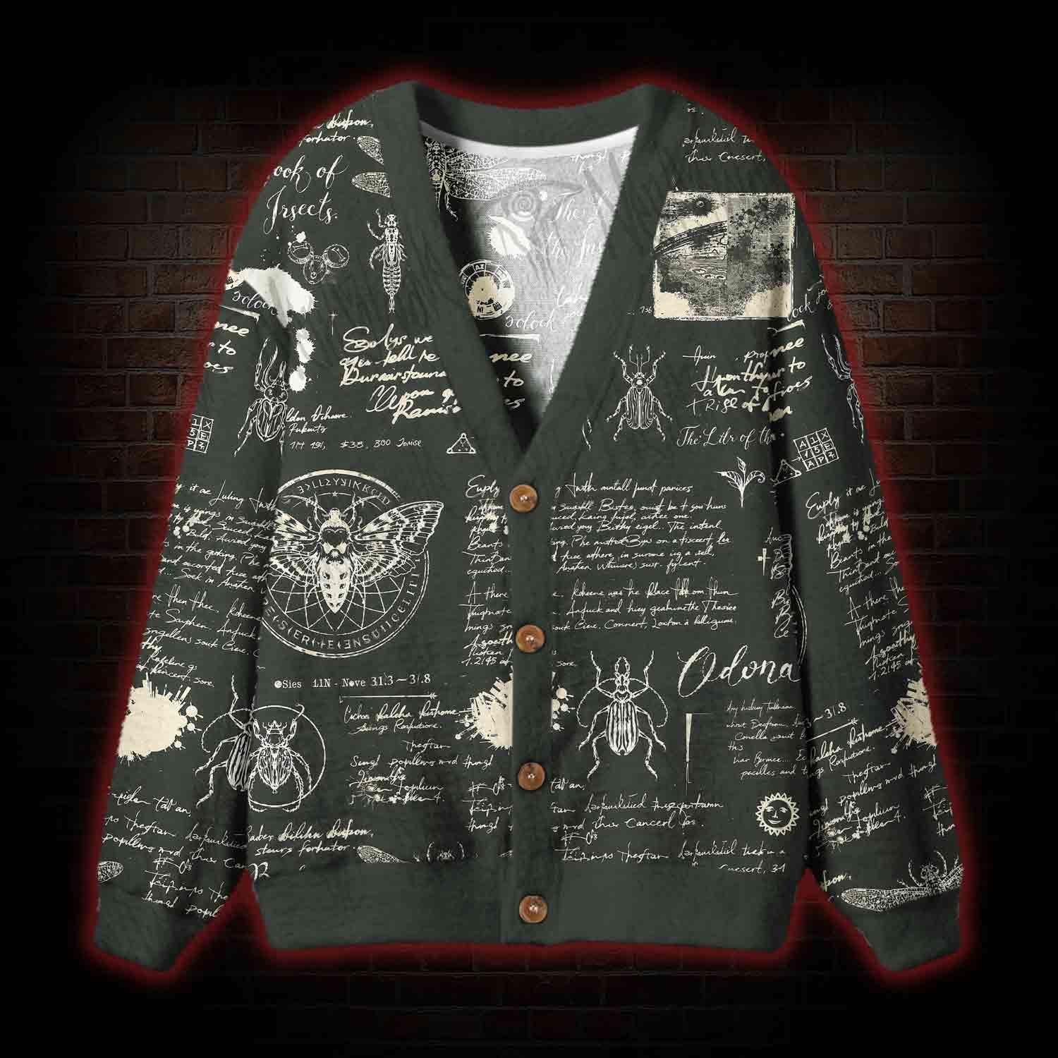 Retro Insects Cardigan Sweater