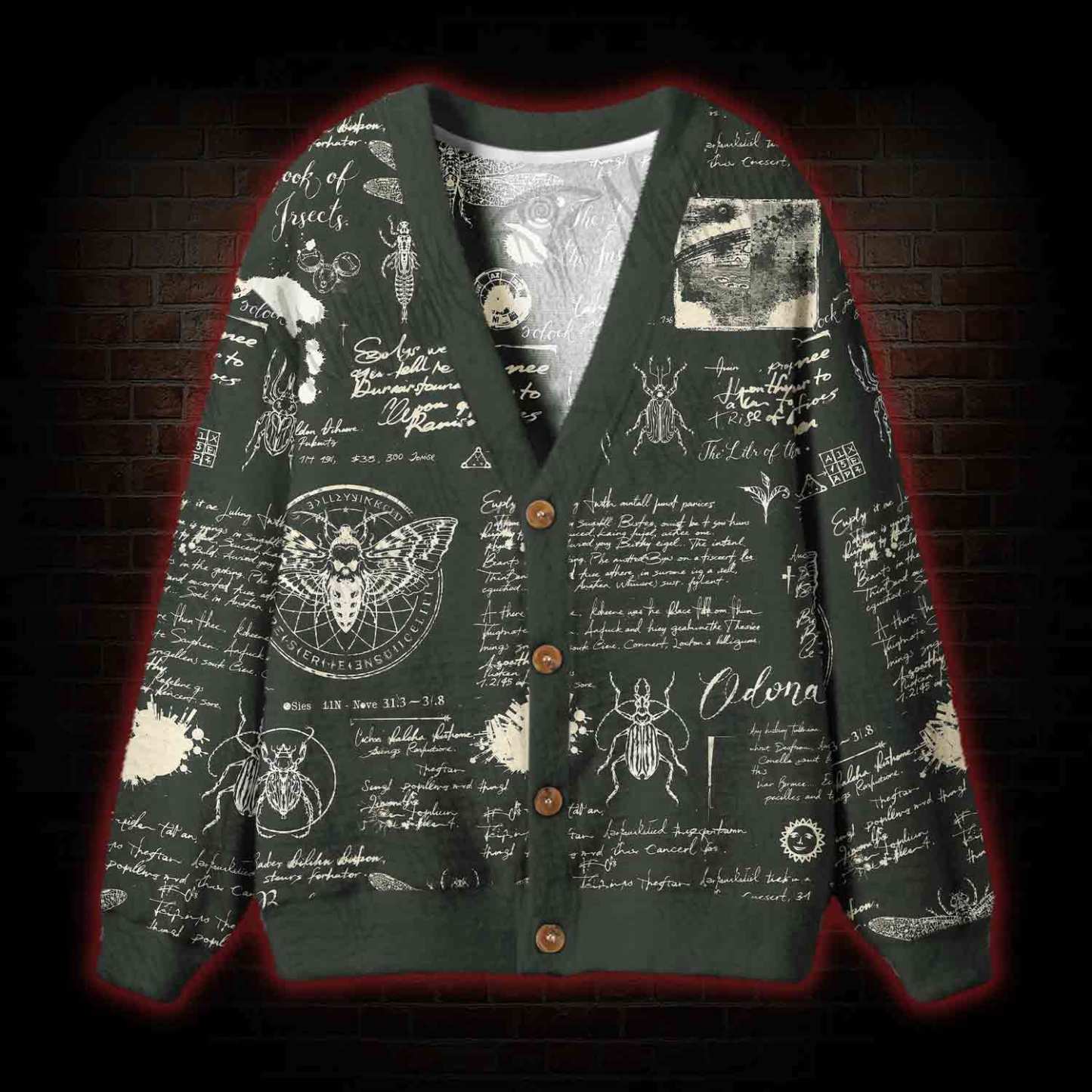 Retro Insects Cardigan Sweater