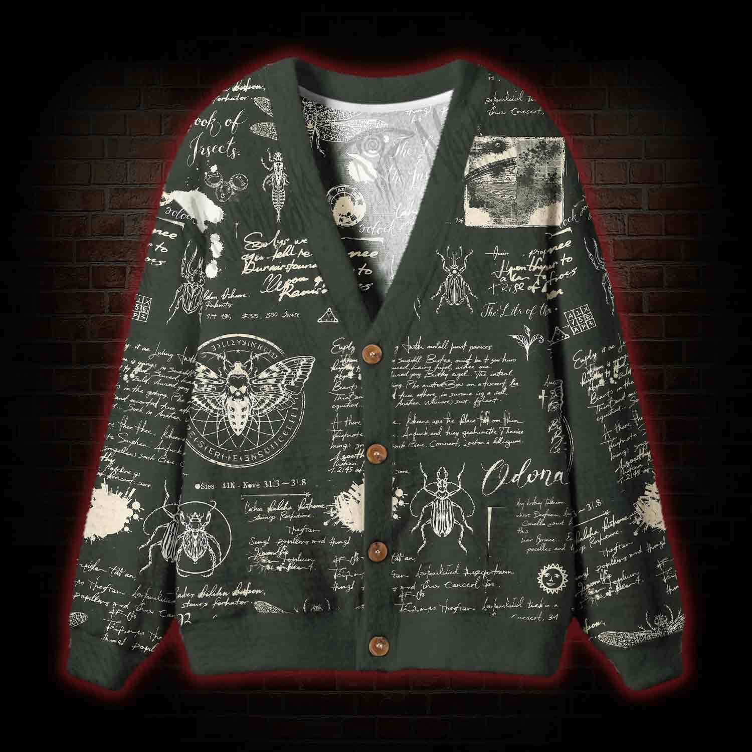 Retro Insects Cardigan Sweater