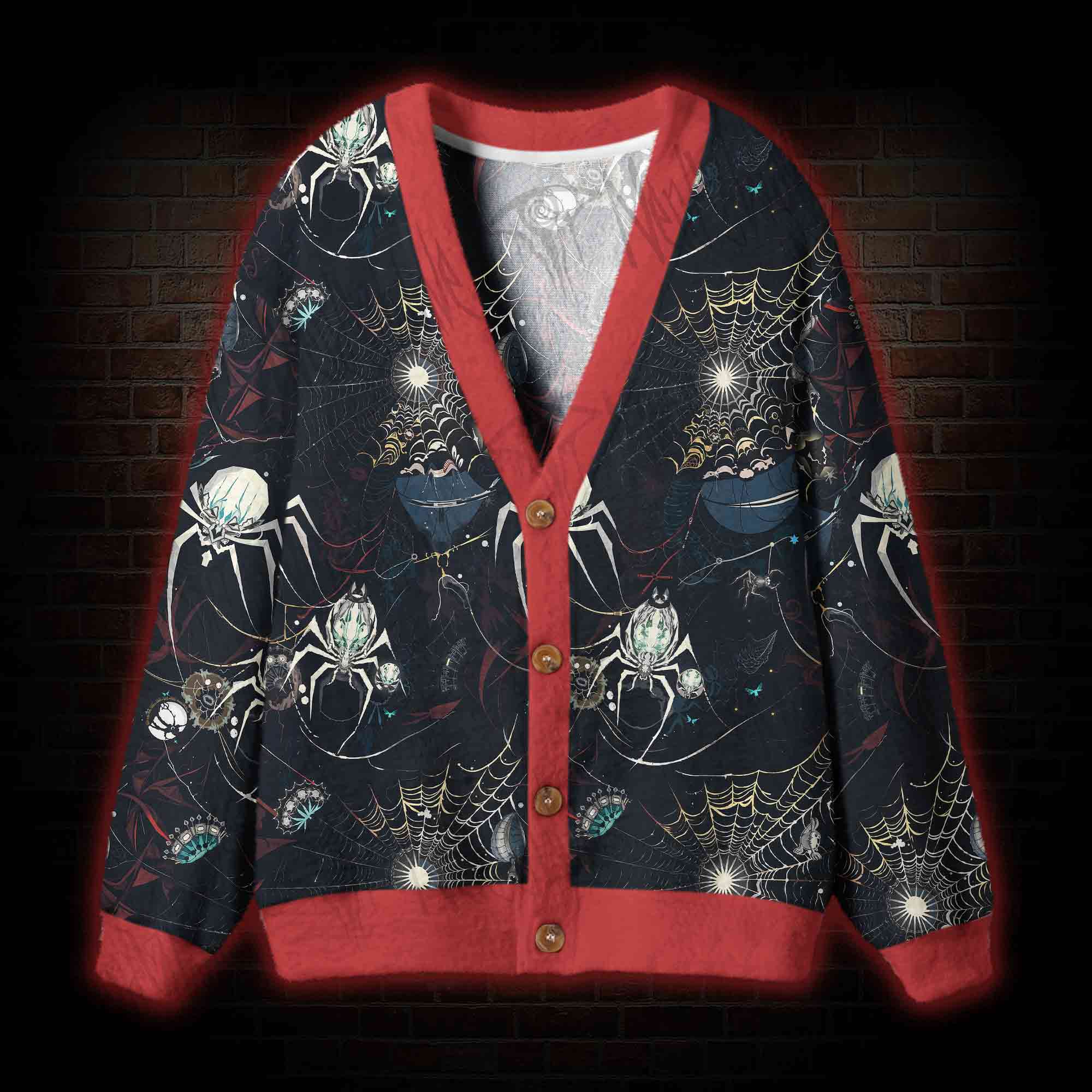 Shadowy Spiders Cardigan Sweater