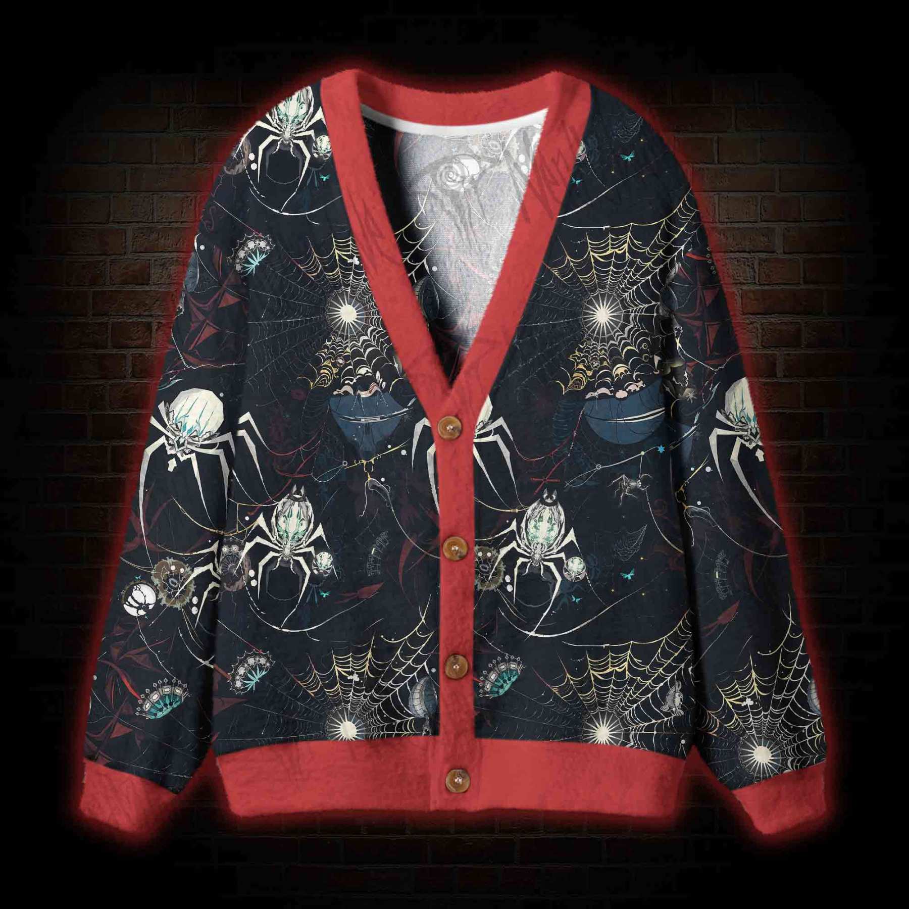 Shadowy Spiders Cardigan Sweater