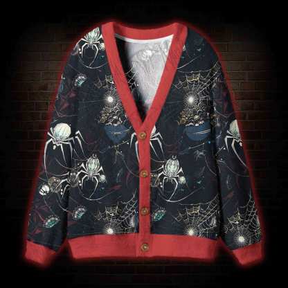 Shadowy Spiders Cardigan Sweater