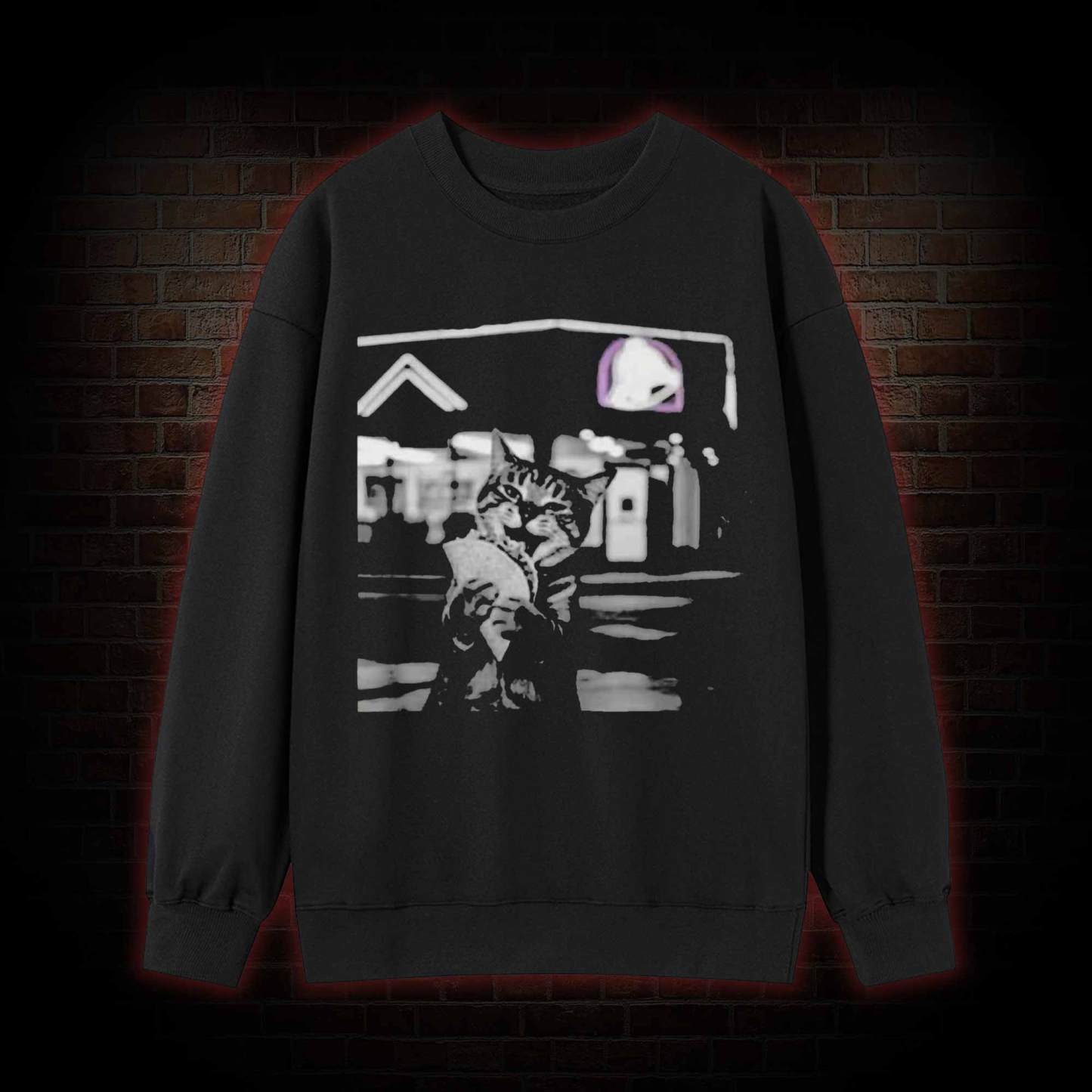 Funny Cat Eating Taco Sweatshirt