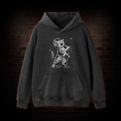 Rockstar Cat Washed Hoodie
