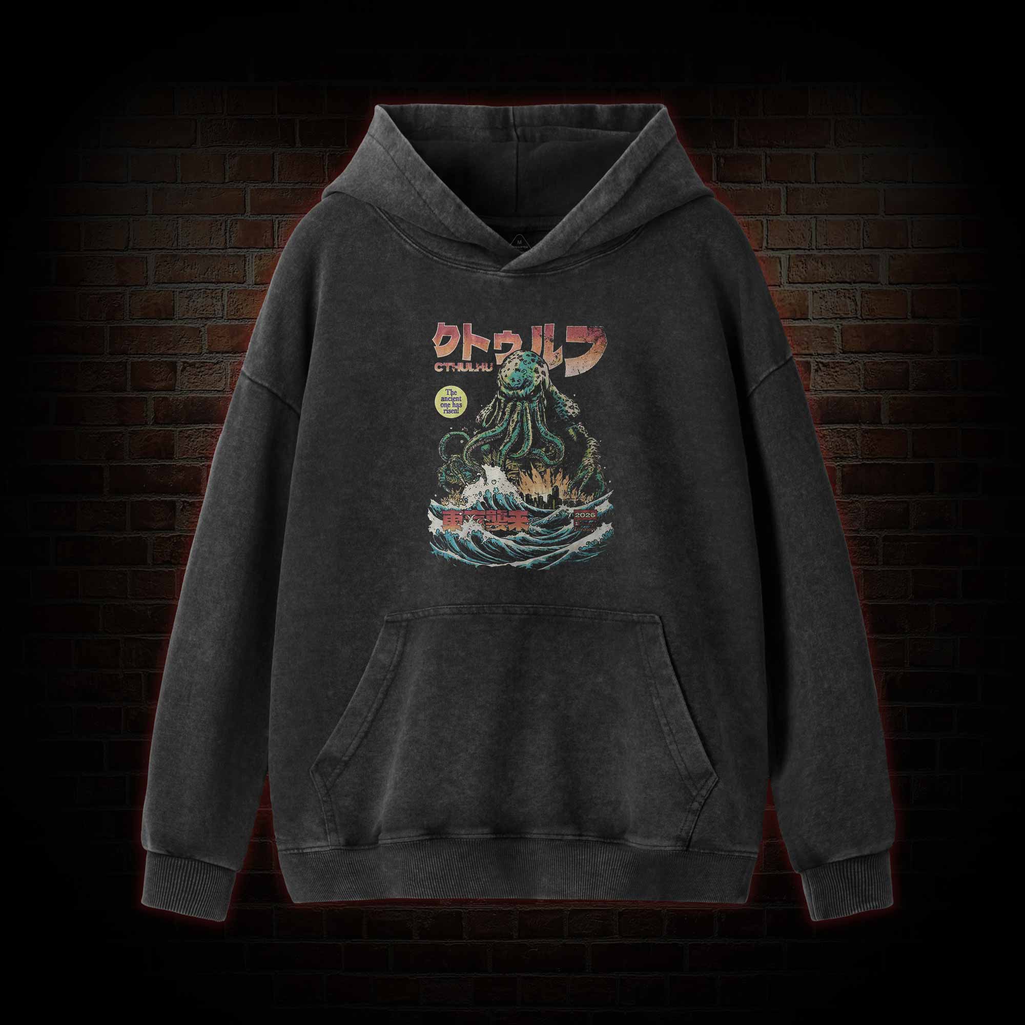 Cthulhu Tokyo Invasion Washed Hoodie