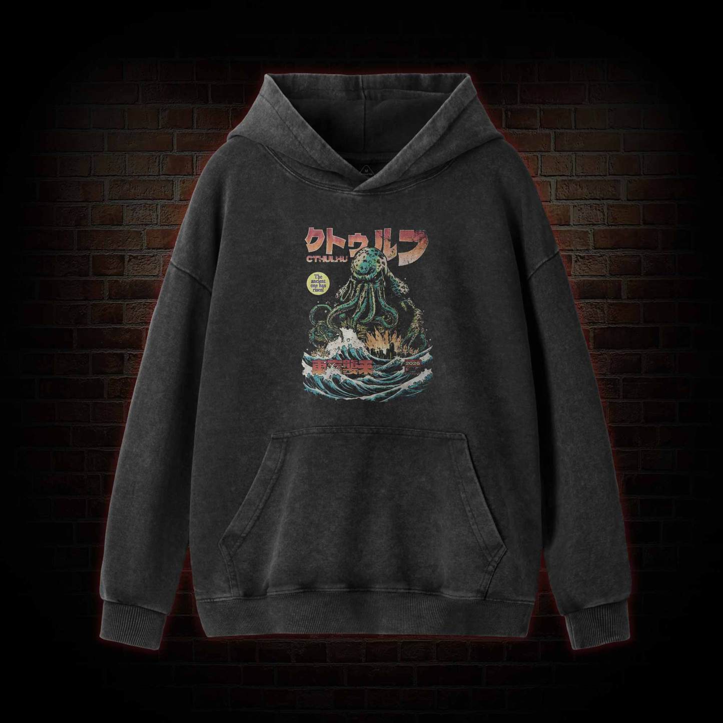 Cthulhu Tokyo Invasion Washed Hoodie