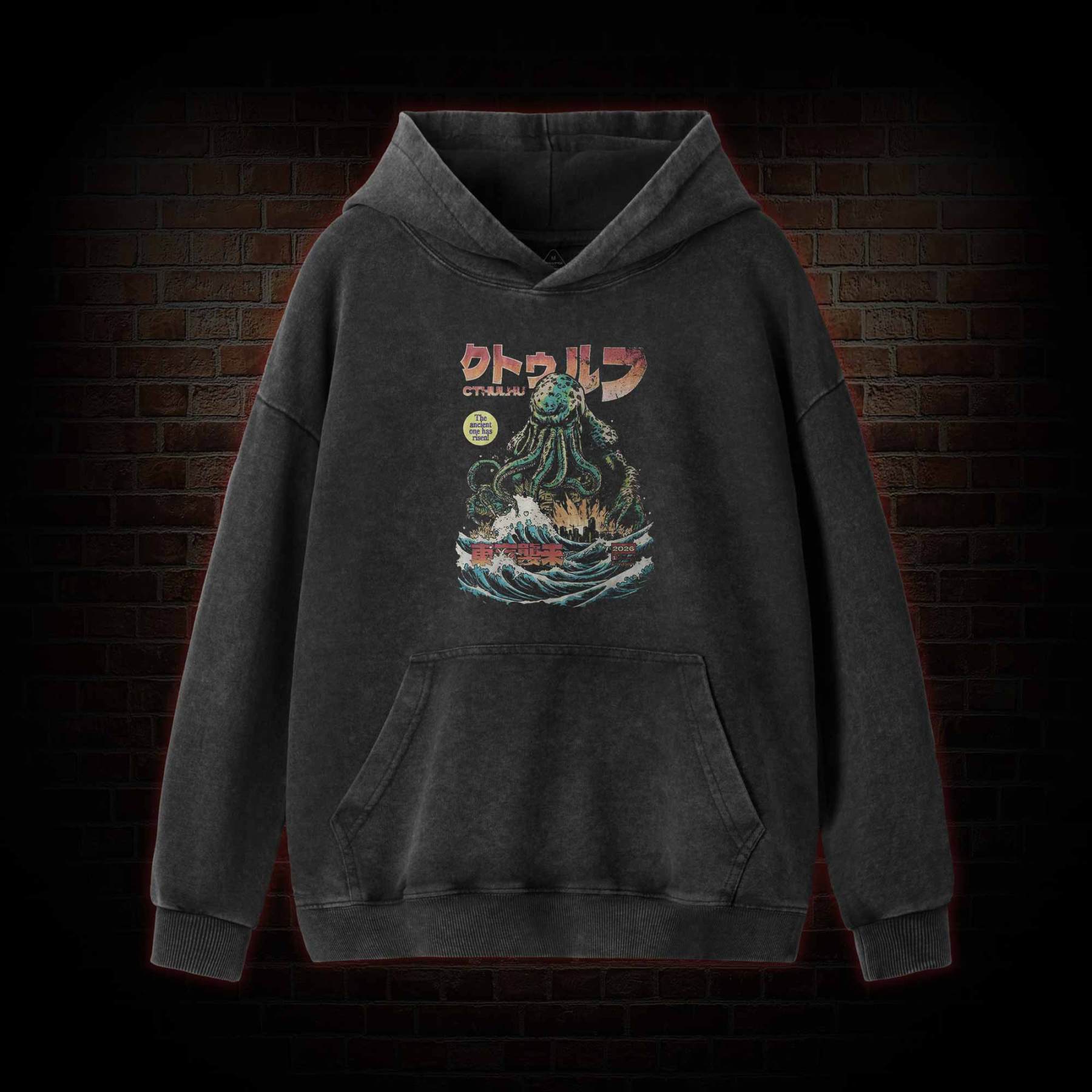 Cthulhu Tokyo Invasion Washed Hoodie