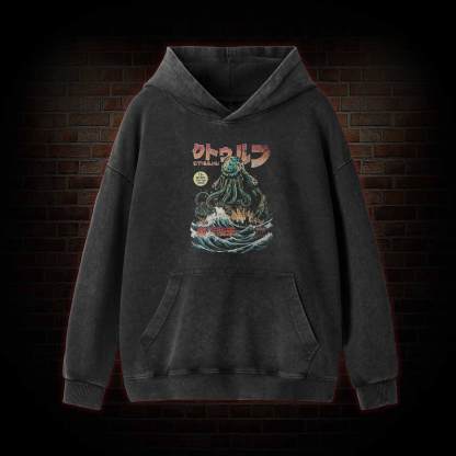 Cthulhu Tokyo Invasion Washed Hoodie