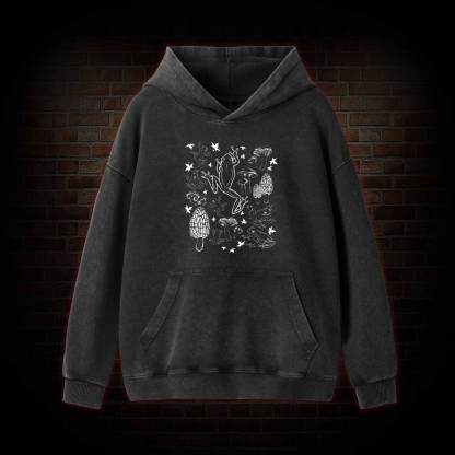 Frogs and Mushrooms Vintage Washed Hoodie