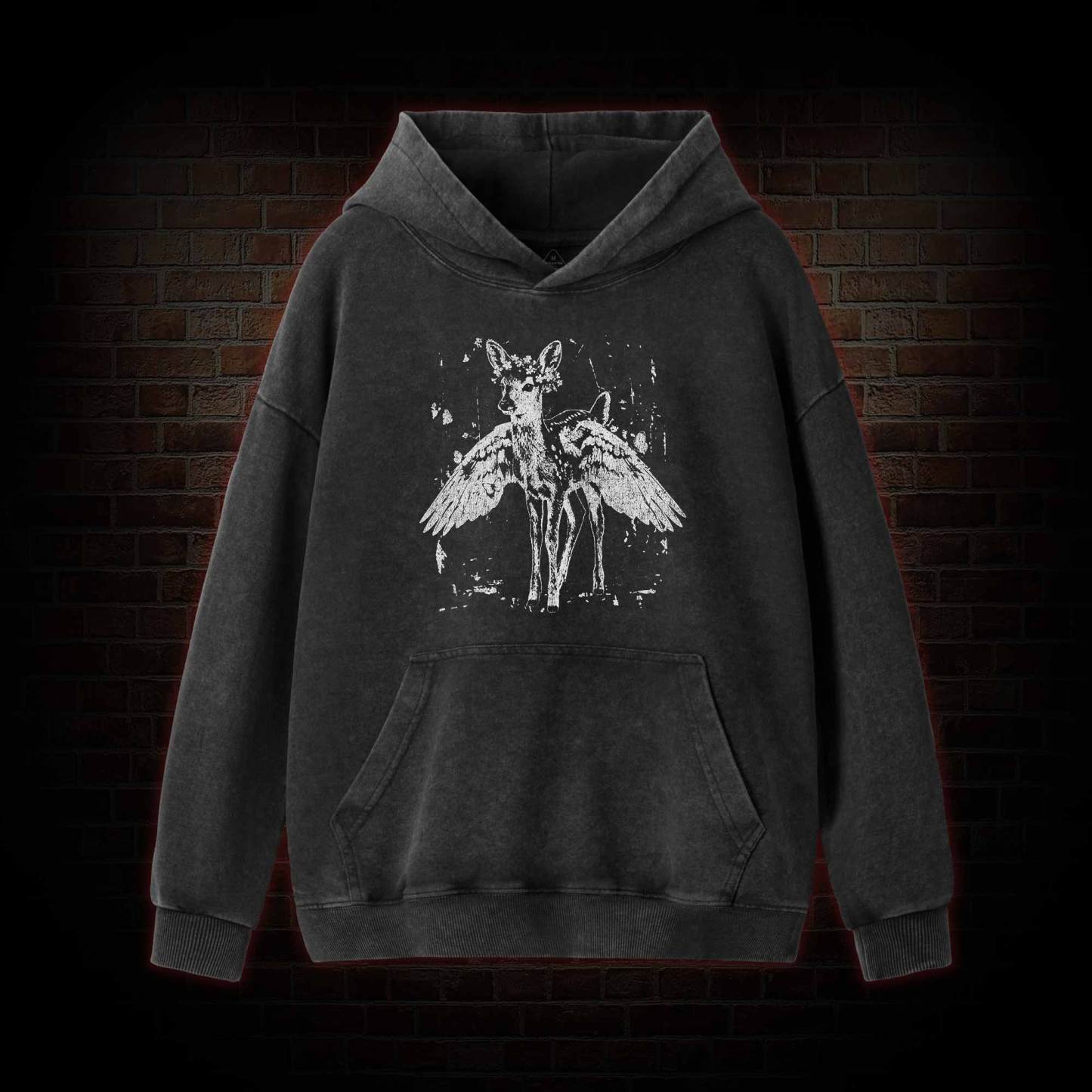 Winged Fawn Washed Hoodie