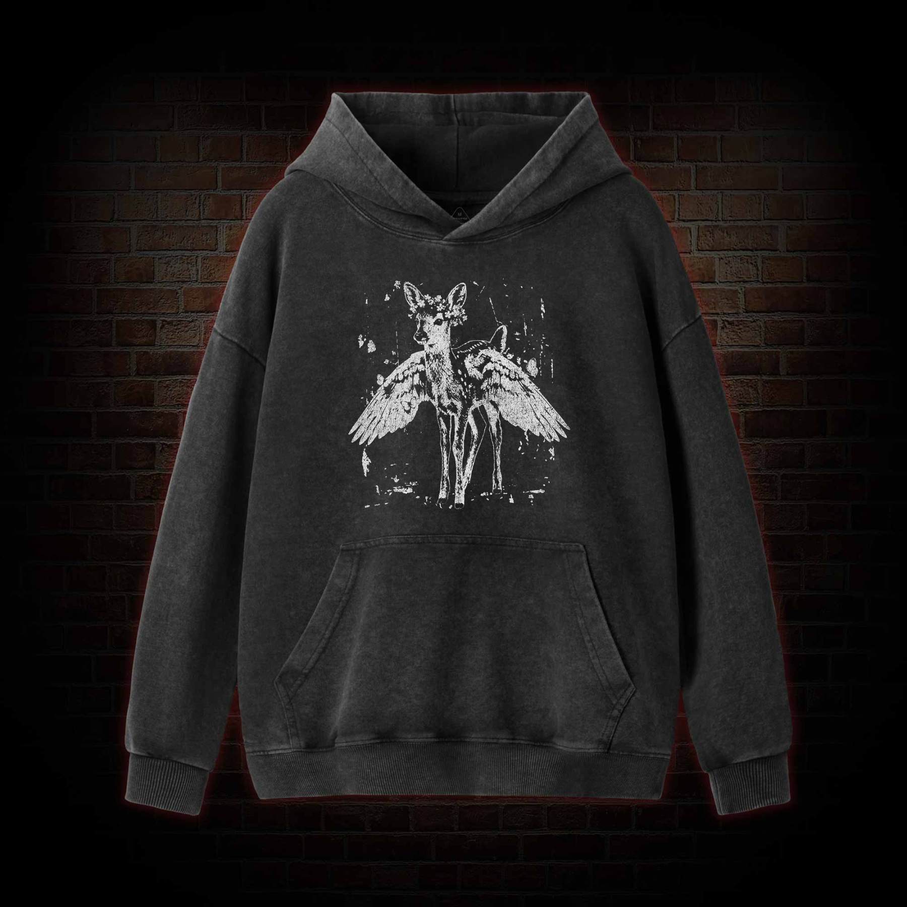 Winged Fawn Washed Hoodie