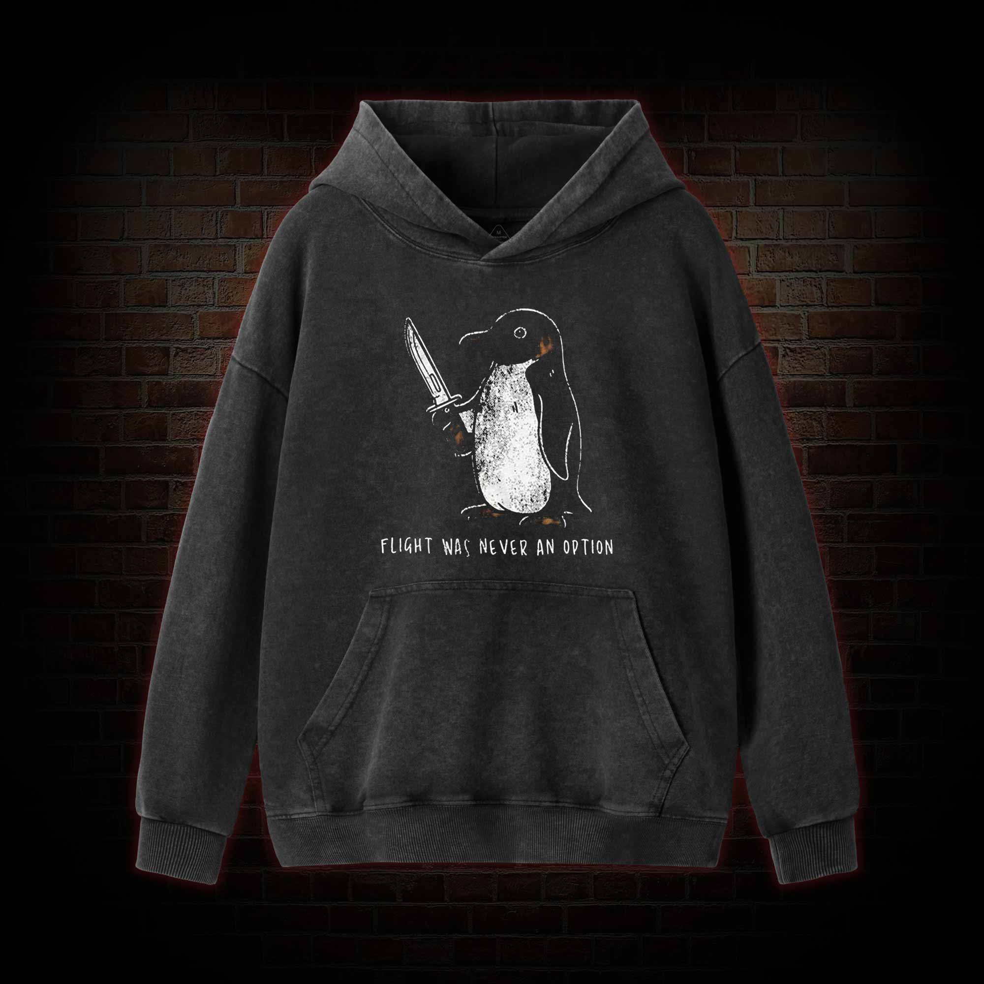 Flight was Never an Option Washed Hoodie