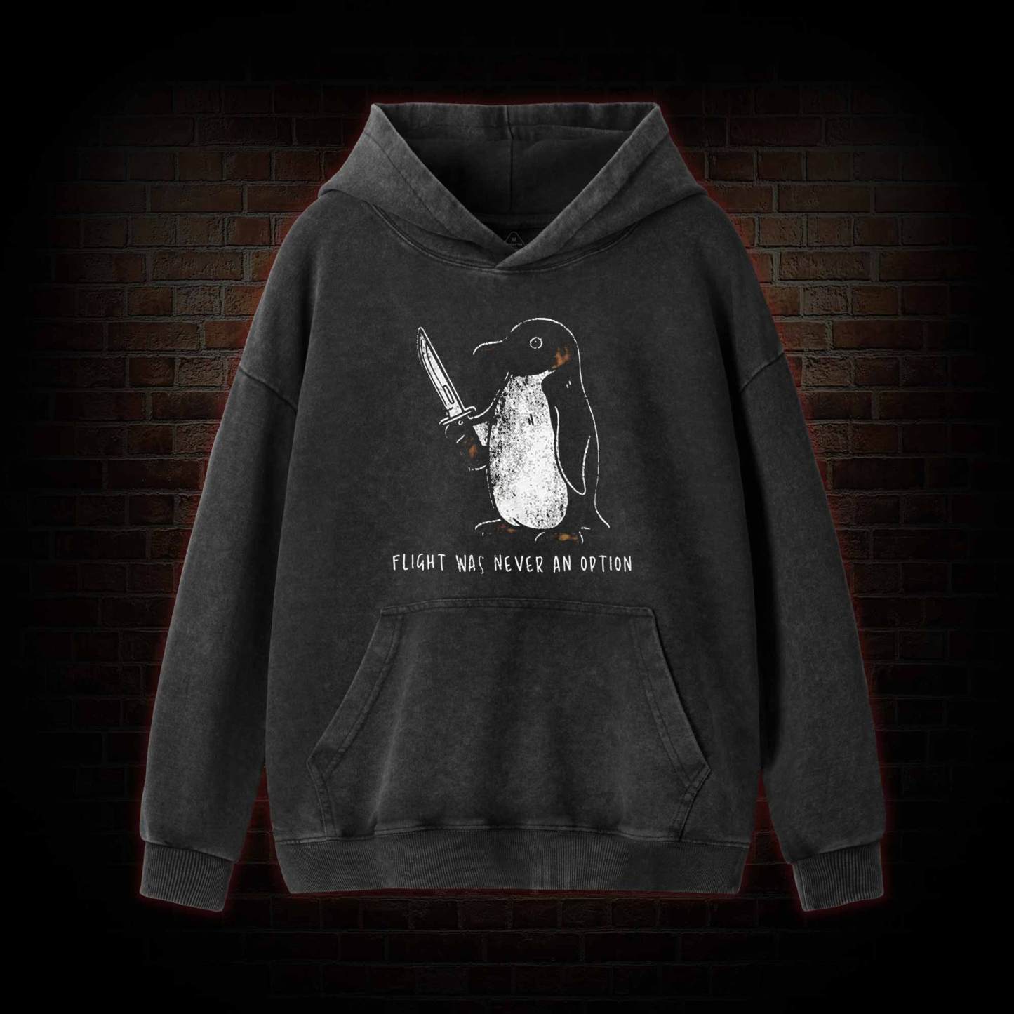 Flight was Never an Option Washed Hoodie