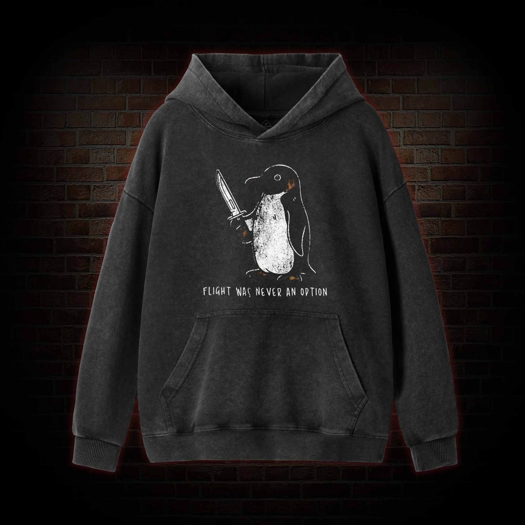 Flight was Never an Option Washed Hoodie