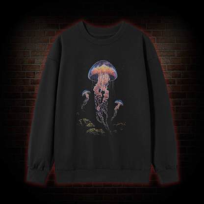Vintage Jellyfish Dark Ocean Grunge Sweatshirt