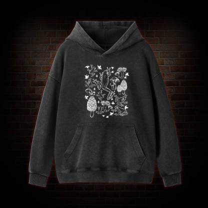 Frogs and Mushrooms Washed Hoodie