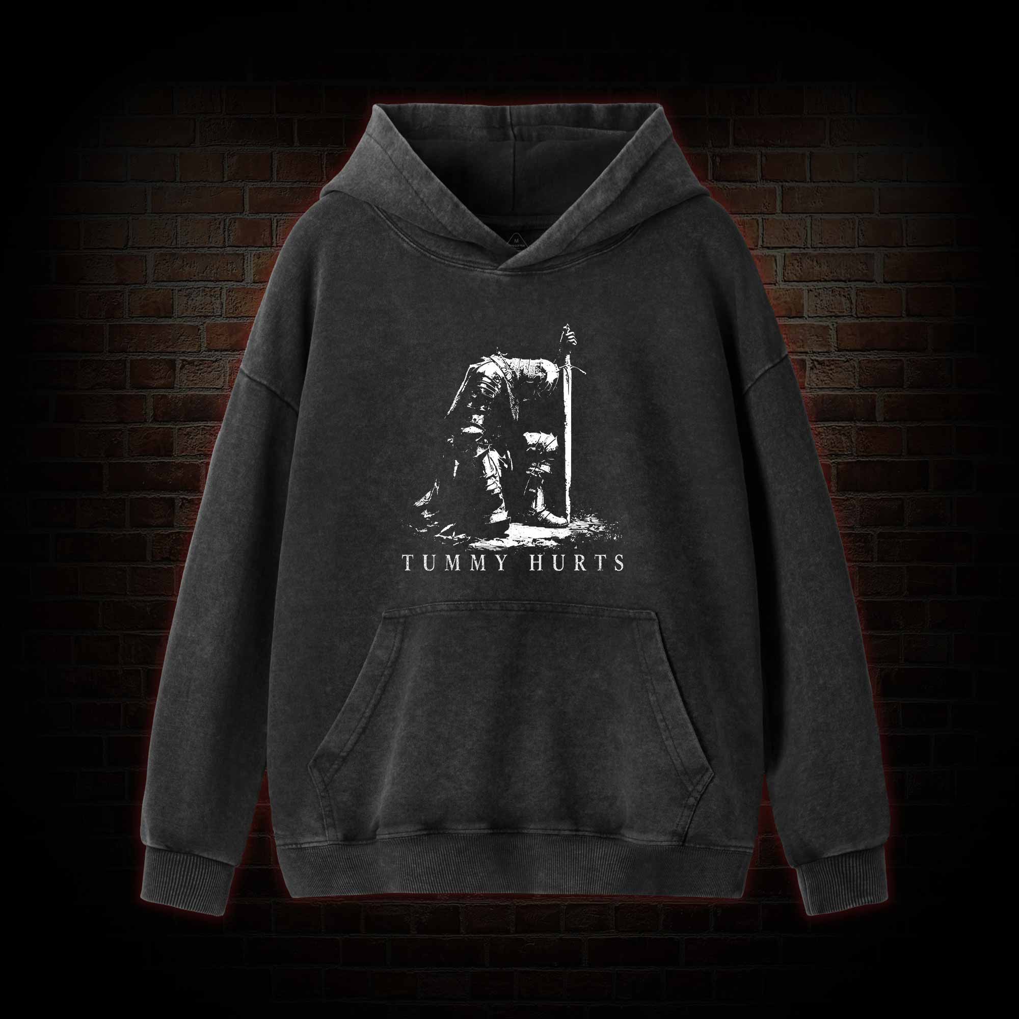Dark Fantasy Knight Washed Hoodie
