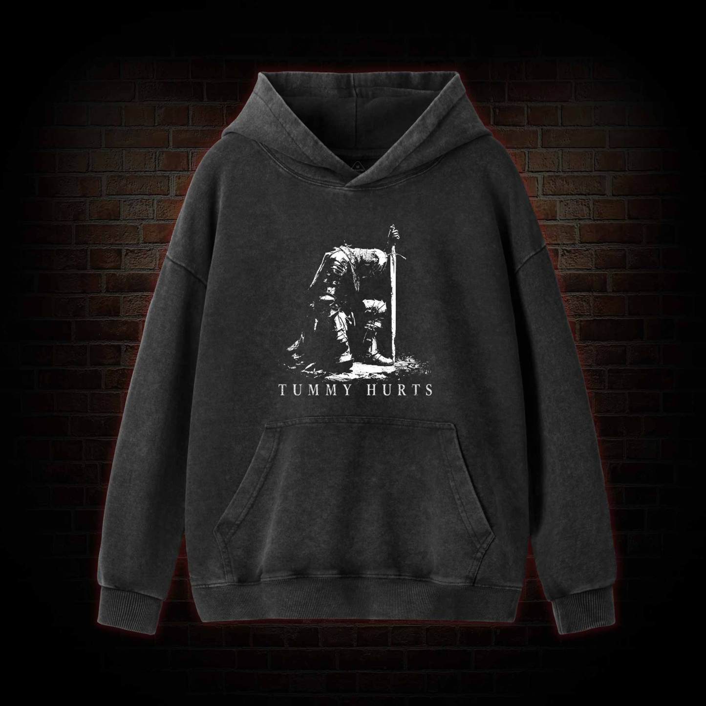 Dark Fantasy Knight Washed Hoodie