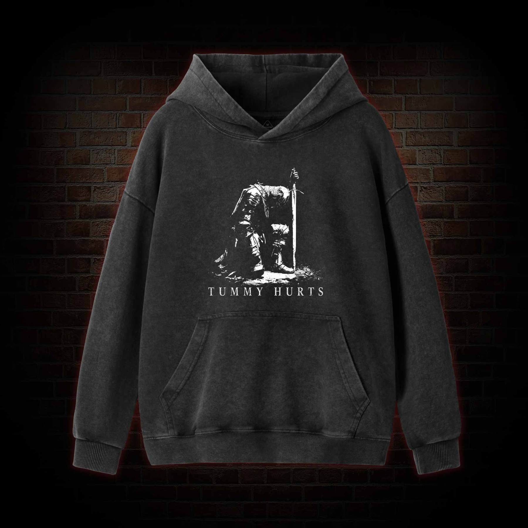 Dark Fantasy Knight Washed Hoodie