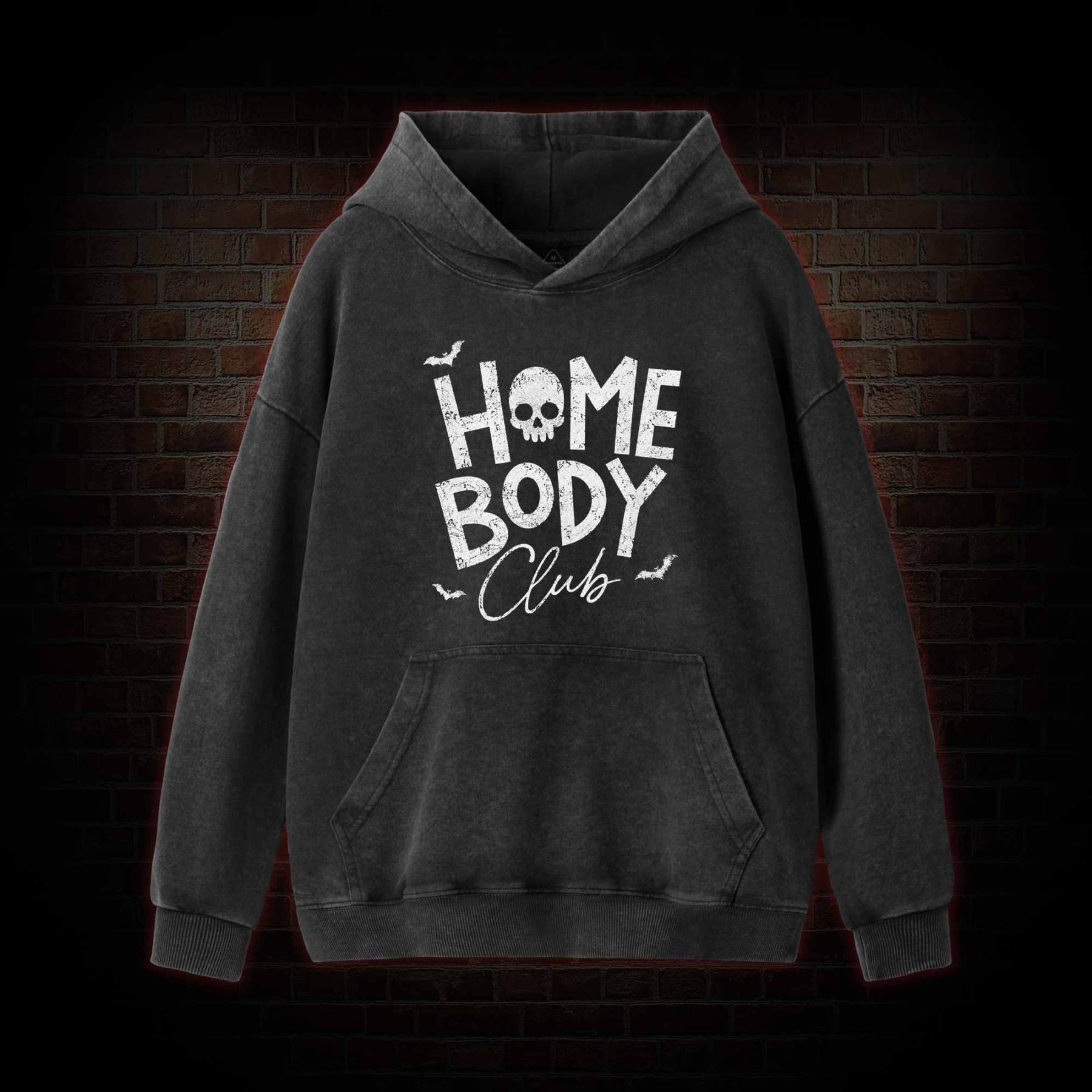 Goth Home Body Club Washed Hoodie