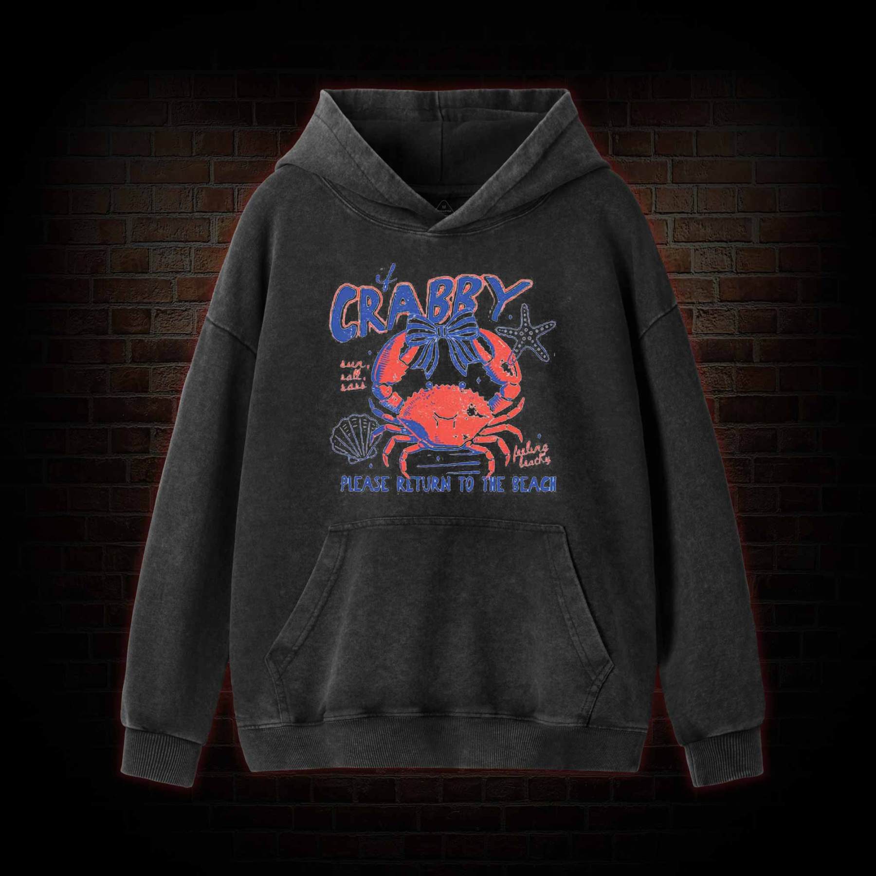 If Crabby Return to Beach Washed Hoodie