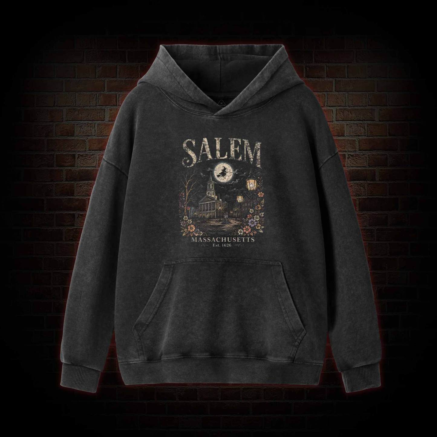 Salem Massachusetts Washed Hoodie