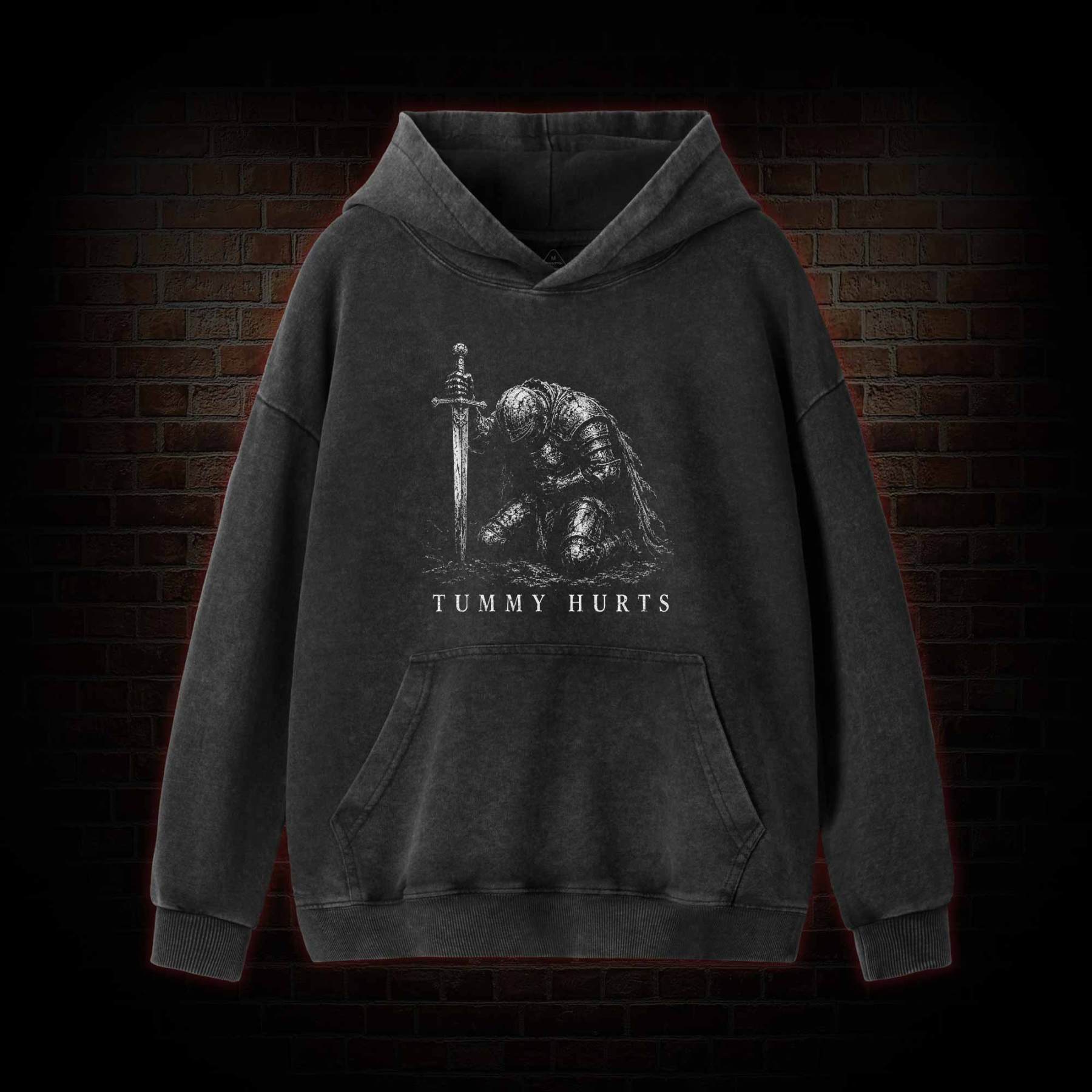 Tummy Hurts Knight Washed Hoodie