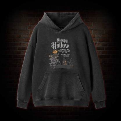 Vintage Halloween Scary Washed Hoodie