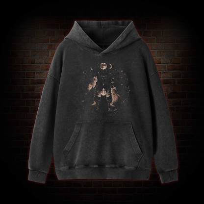 Cat Coven Meeting Washed Hoodie