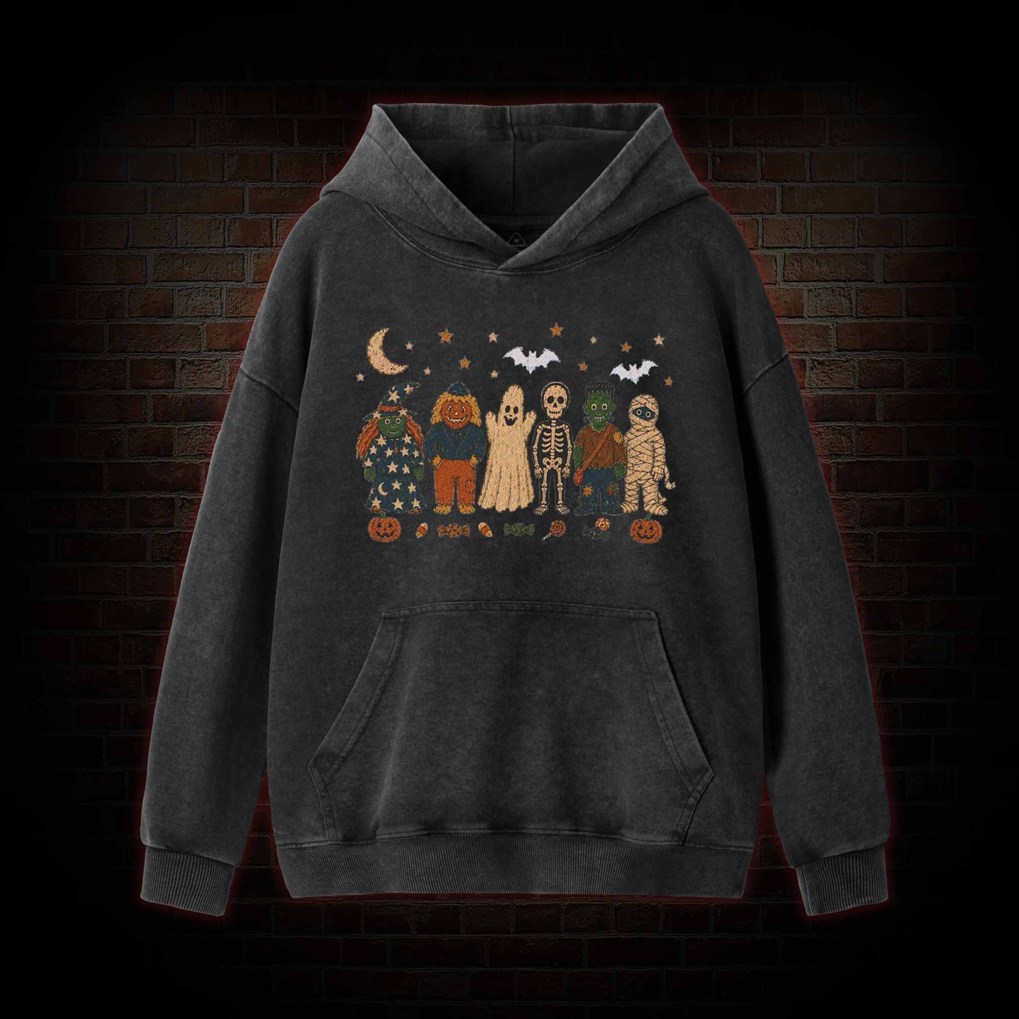 Halloween Monsters Washed Hoodie