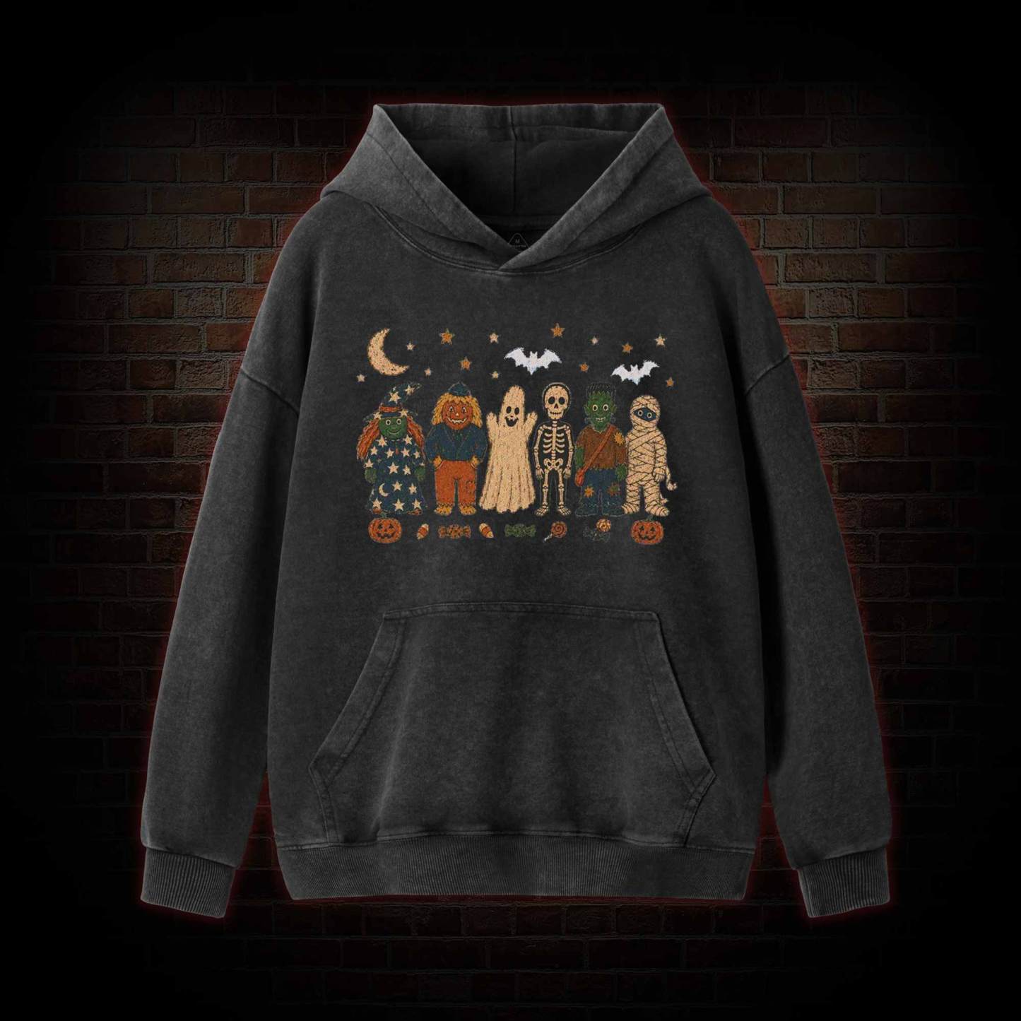 Halloween Monsters Washed Hoodie