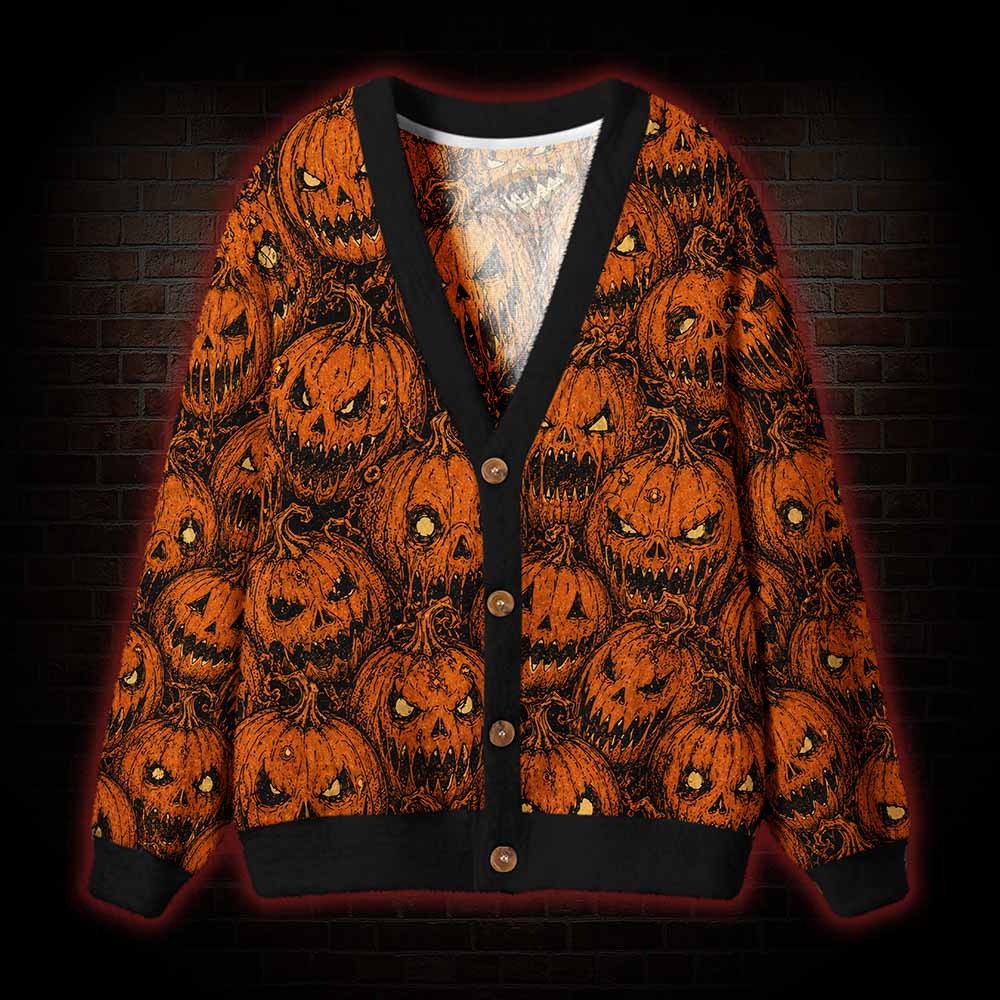 Evil Pumpkin Cardigan Sweater