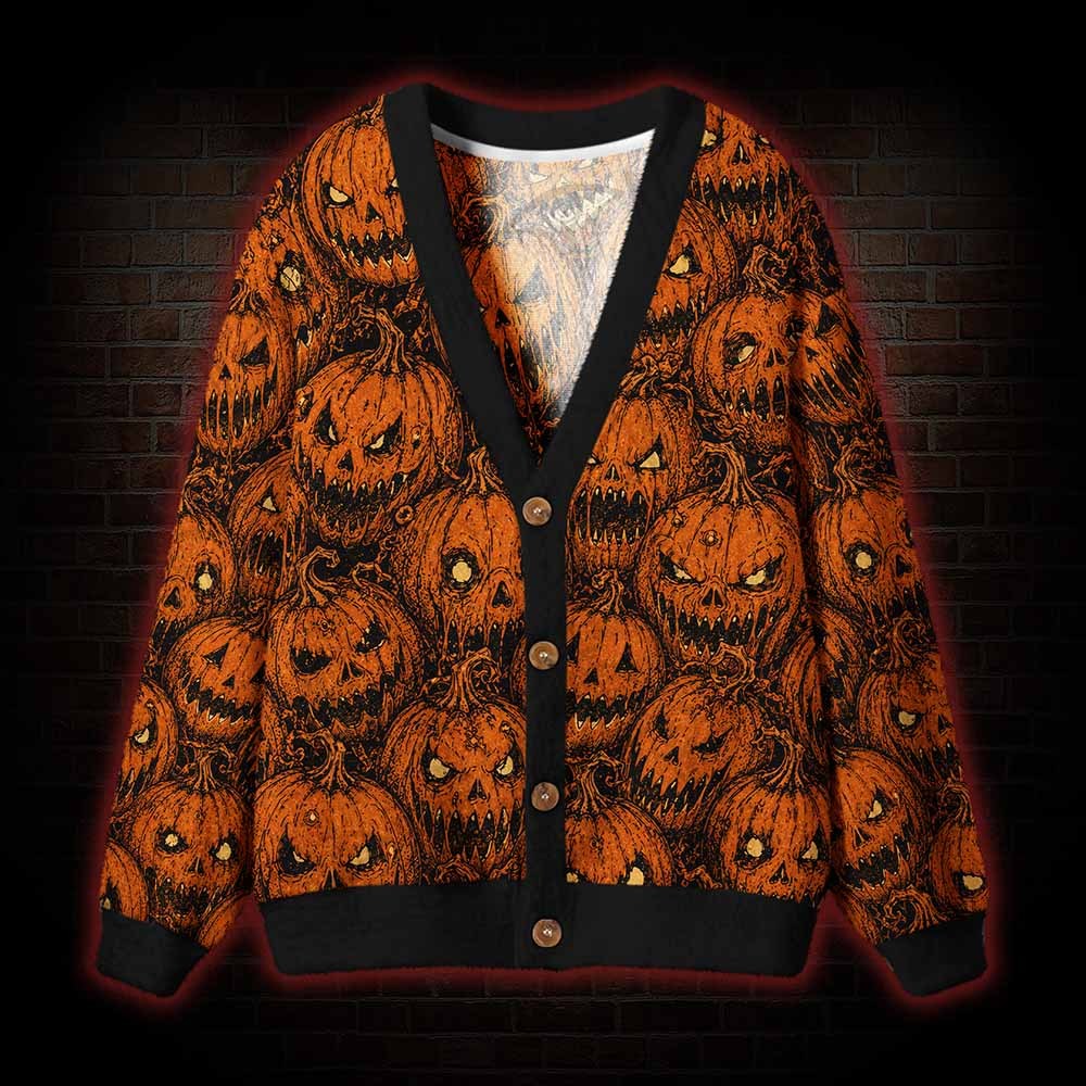 Evil Pumpkin Cardigan Sweater