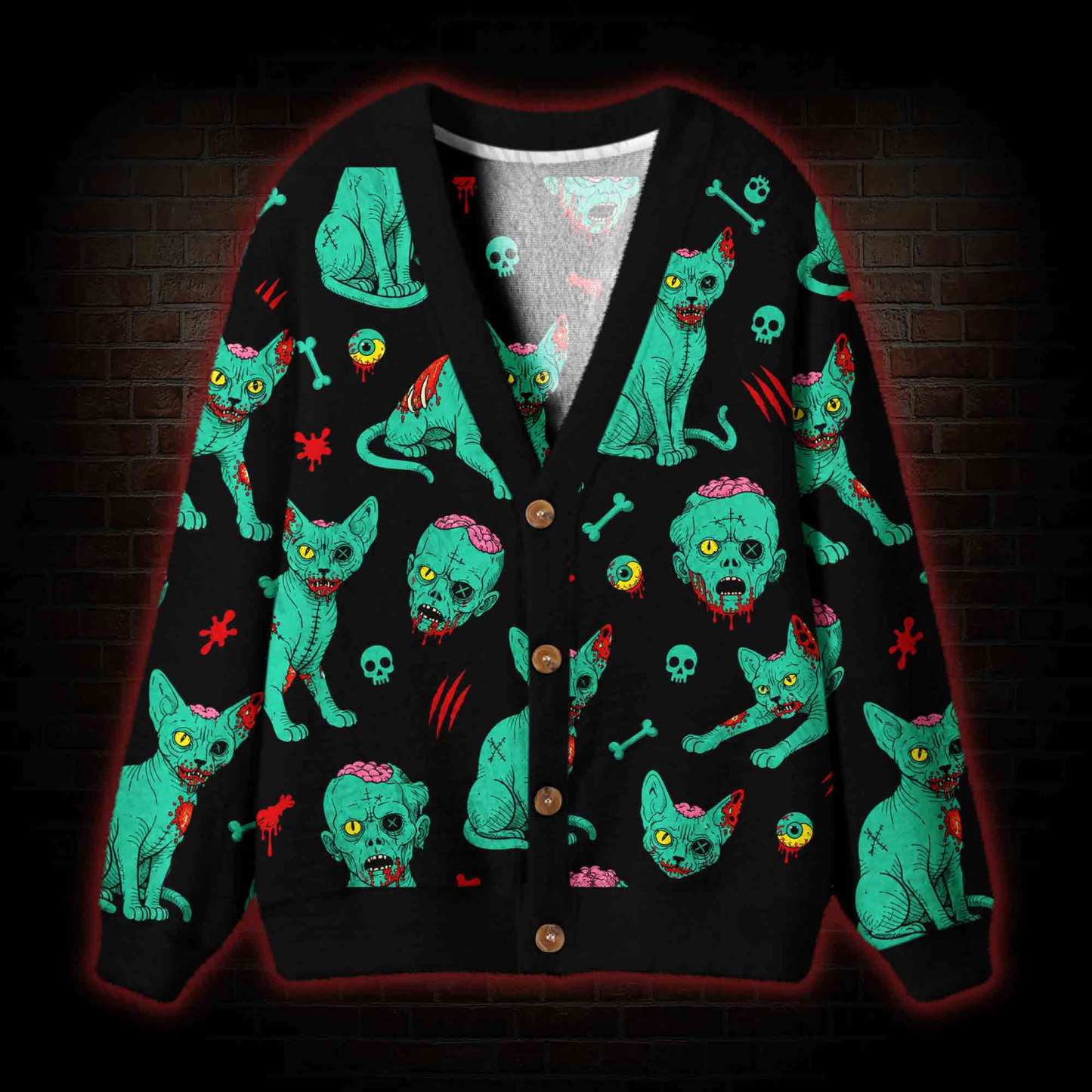 Zombie Brain Cardigan Sweater