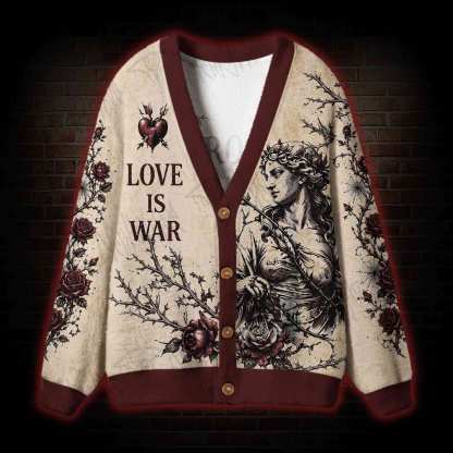 Love is War Greek Mythology Cardigan Sweater