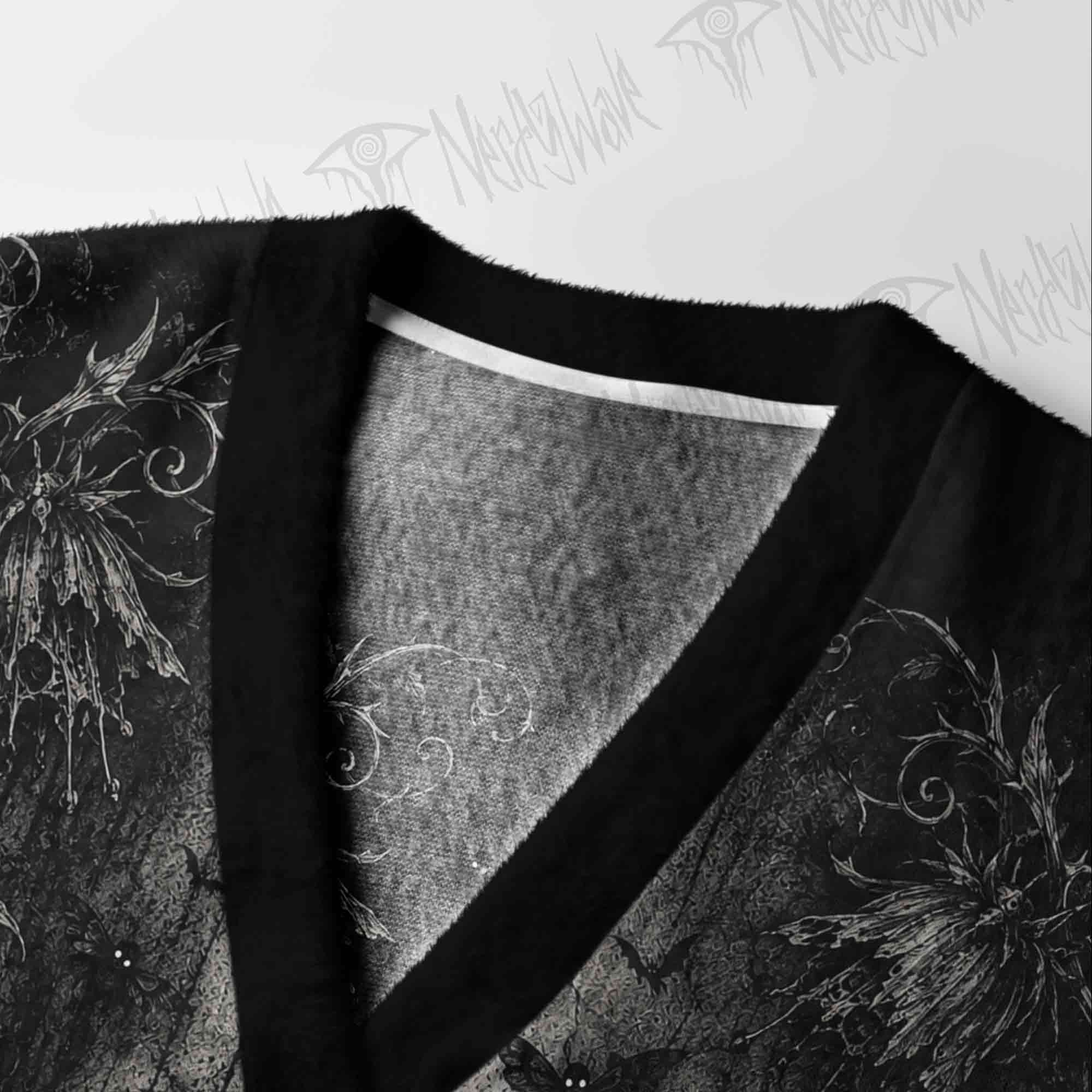 Dark Occult Death Moth Cardigan Sweater