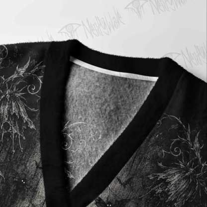 Dark Occult Death Moth Cardigan Sweater