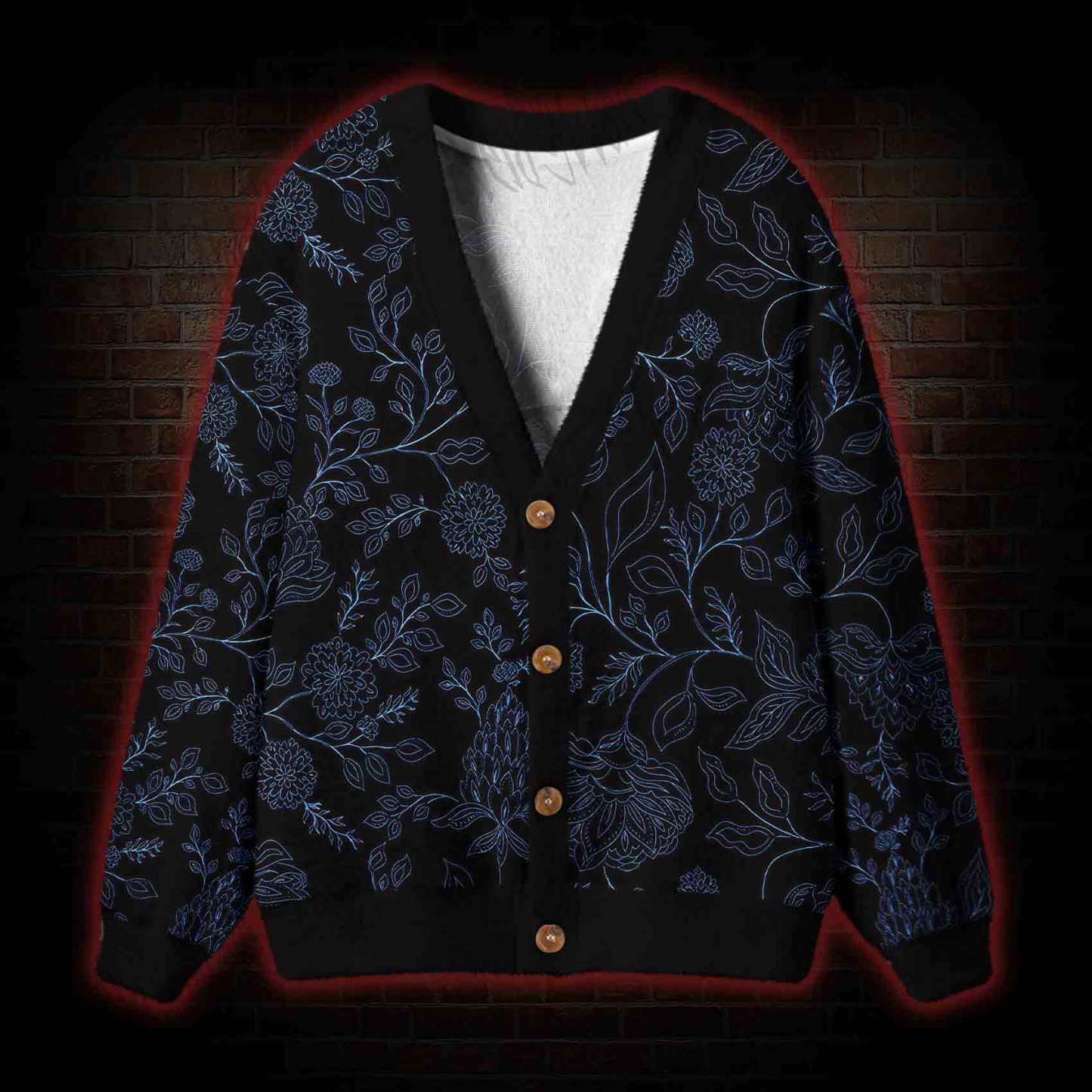 Gothic Botanical Cardigan Sweater