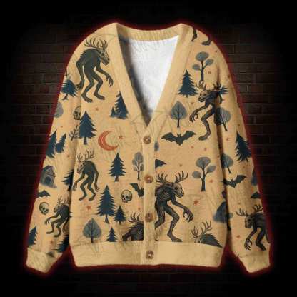 Wendigo in the Forest Cardigan Sweater
