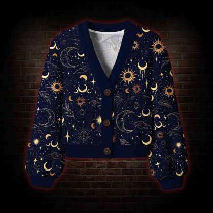 Celestial Aesthetic Women's Cardigan Sweater
