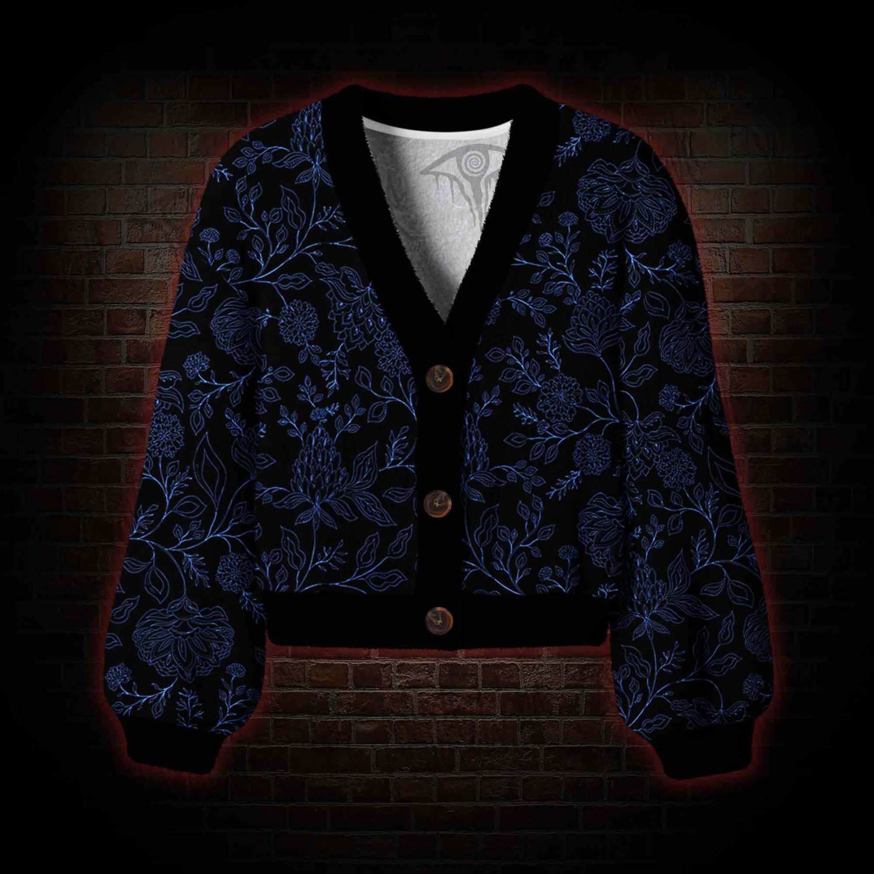 Gothic Botanical Women's Cardigan Sweater